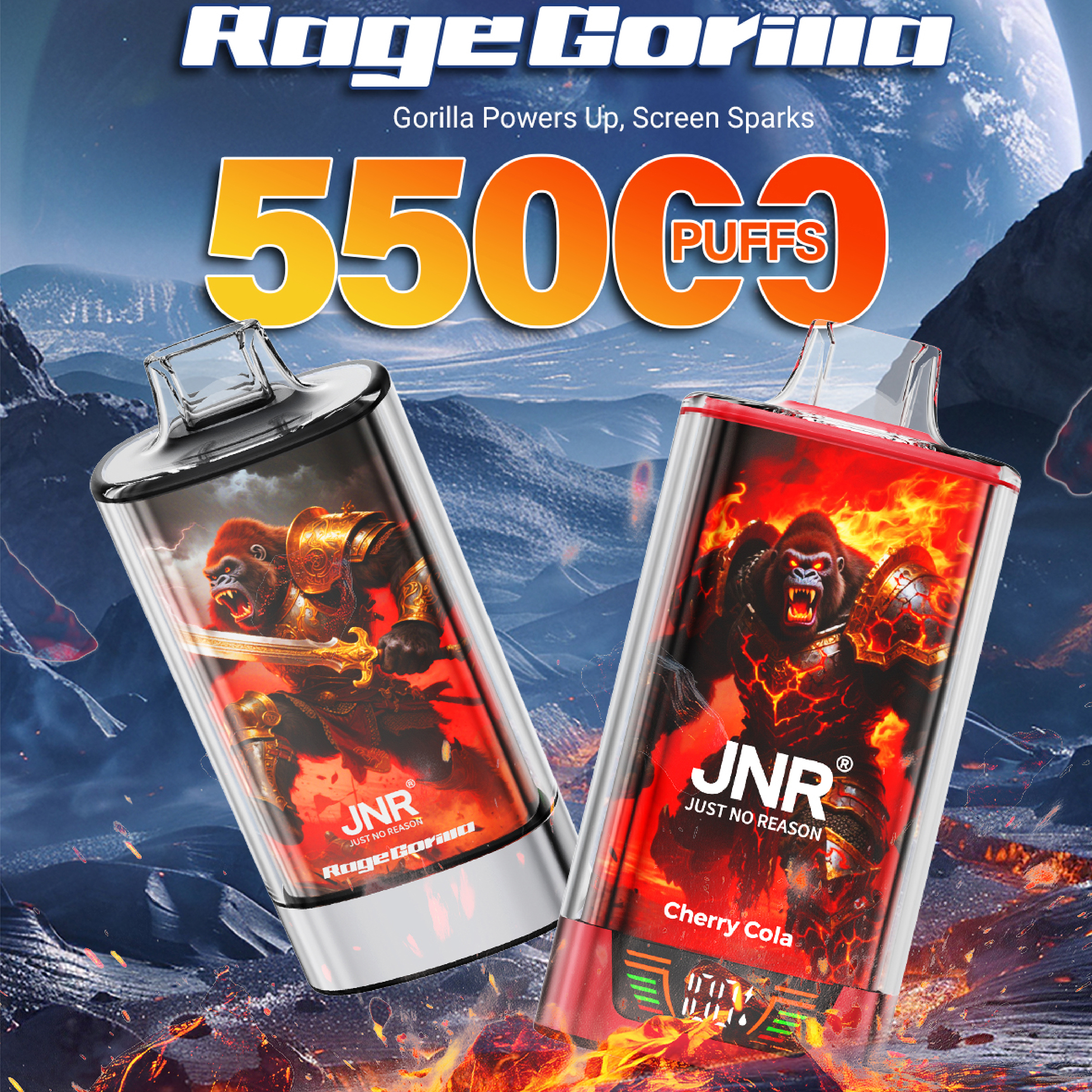 JNR RAGE GORILLA 55000 55K Trekjes Dual Mesh Wegwerp vape