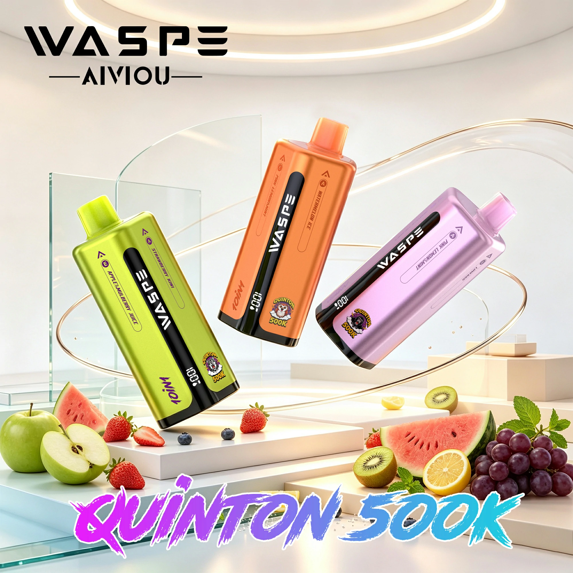 WASPE 10-in-1 Quinton 500000 500K Trekjes LED Scherm Wegwerp Vape - image 5