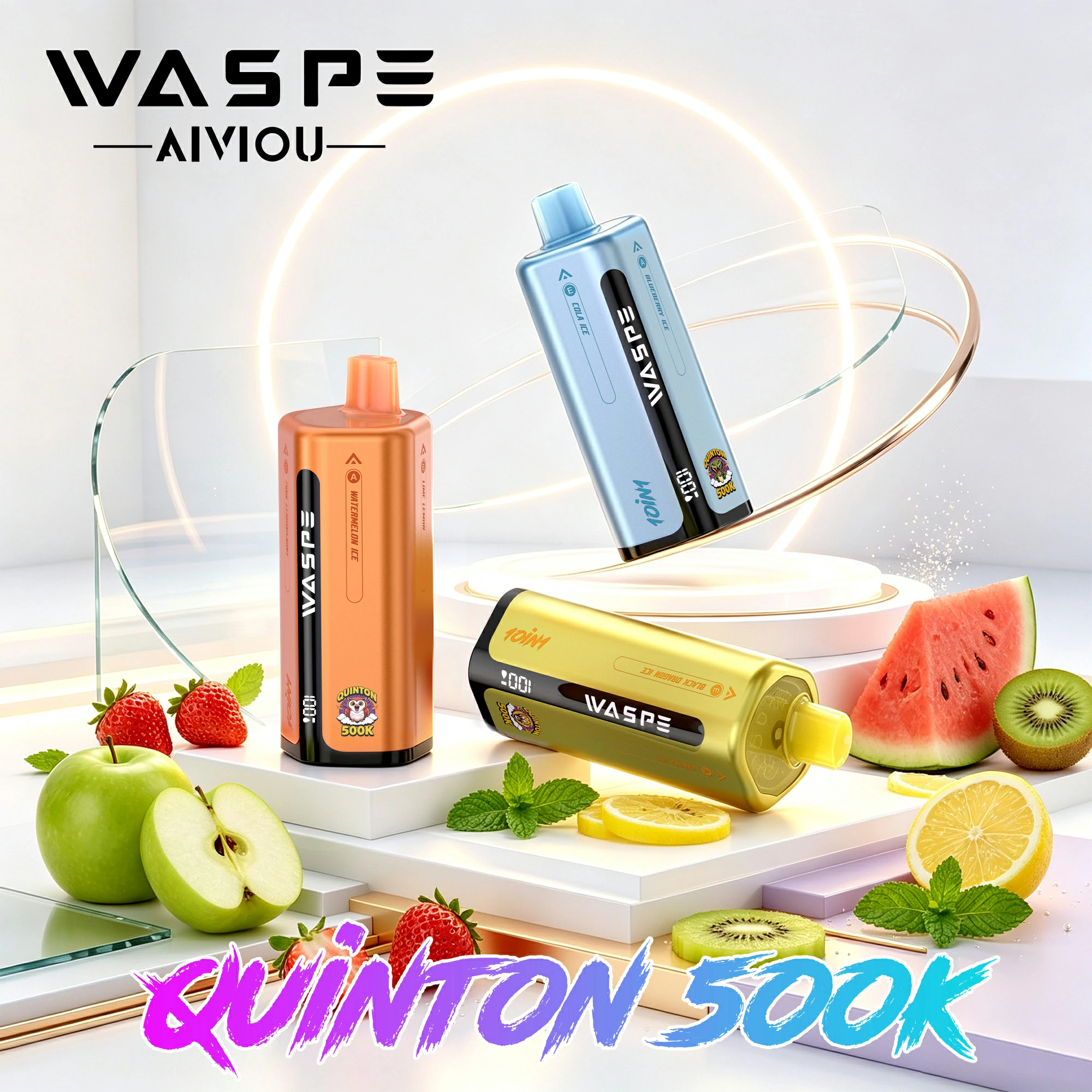 WASPE 10-in-1 Quinton 500000 500K Trekjes LED Scherm Wegwerp Vape - image 3