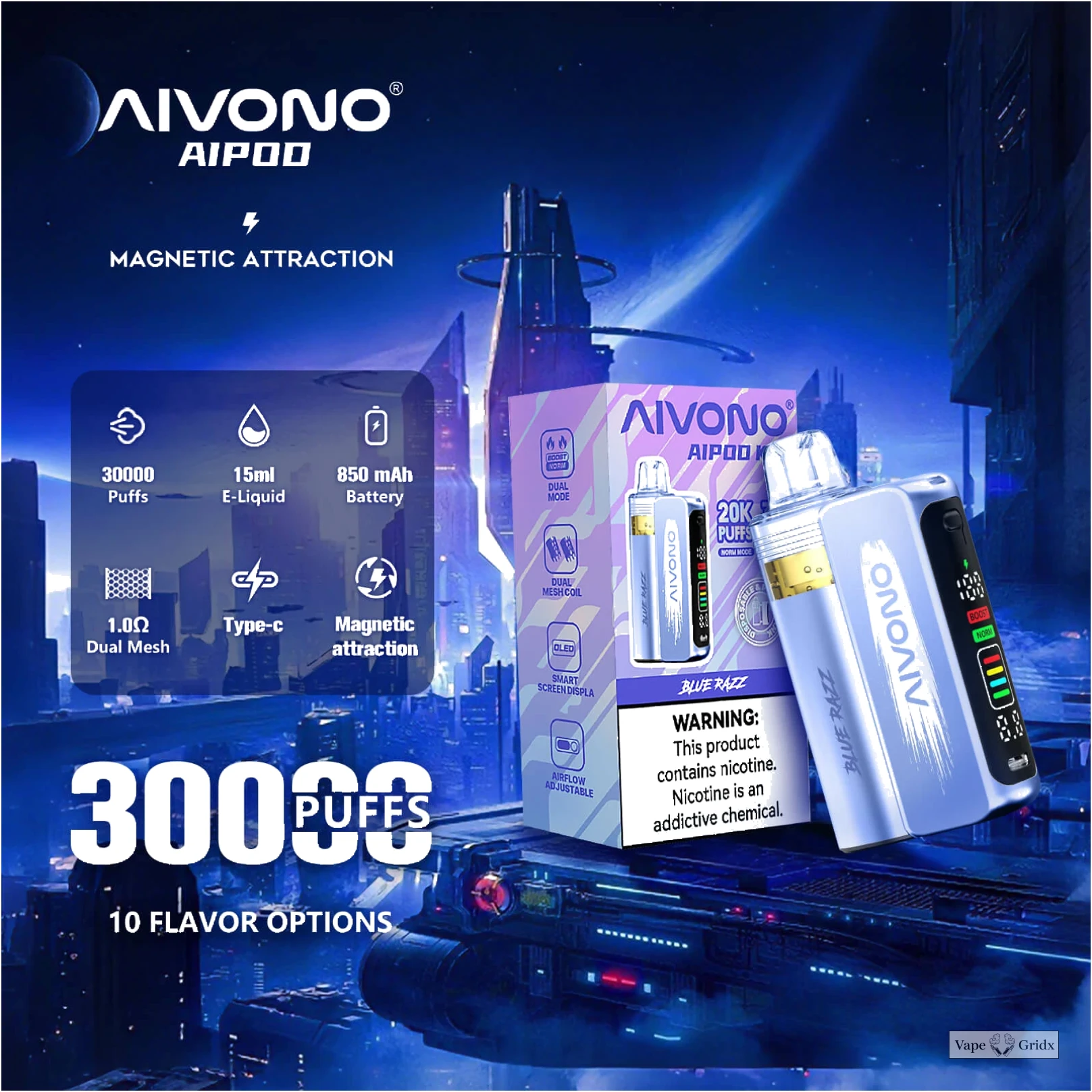 AIVONO AIM AIPOD KIT 30000 30K Trekjes Smart Screen Wegwerp Vape - image 7