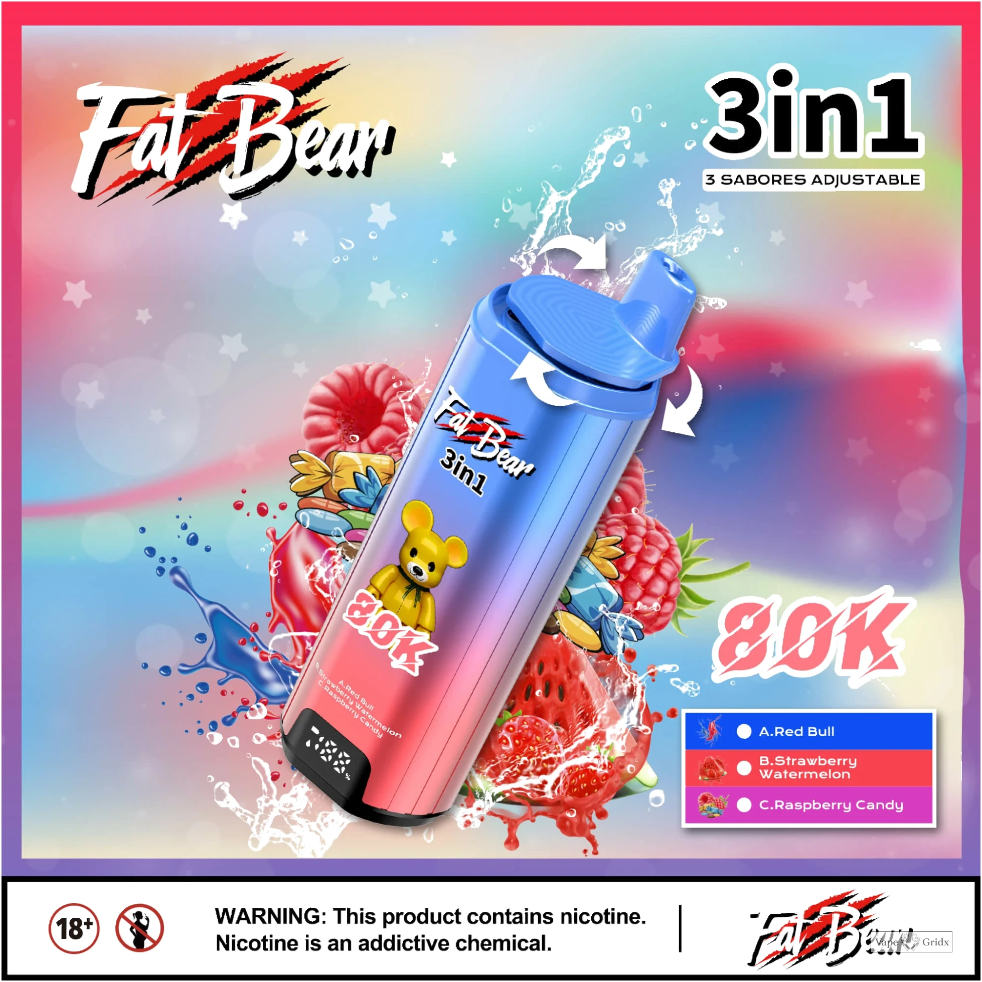 AIVONO AIM FAT BEAR 80000 80K Dual Mesh Wegwerp vape