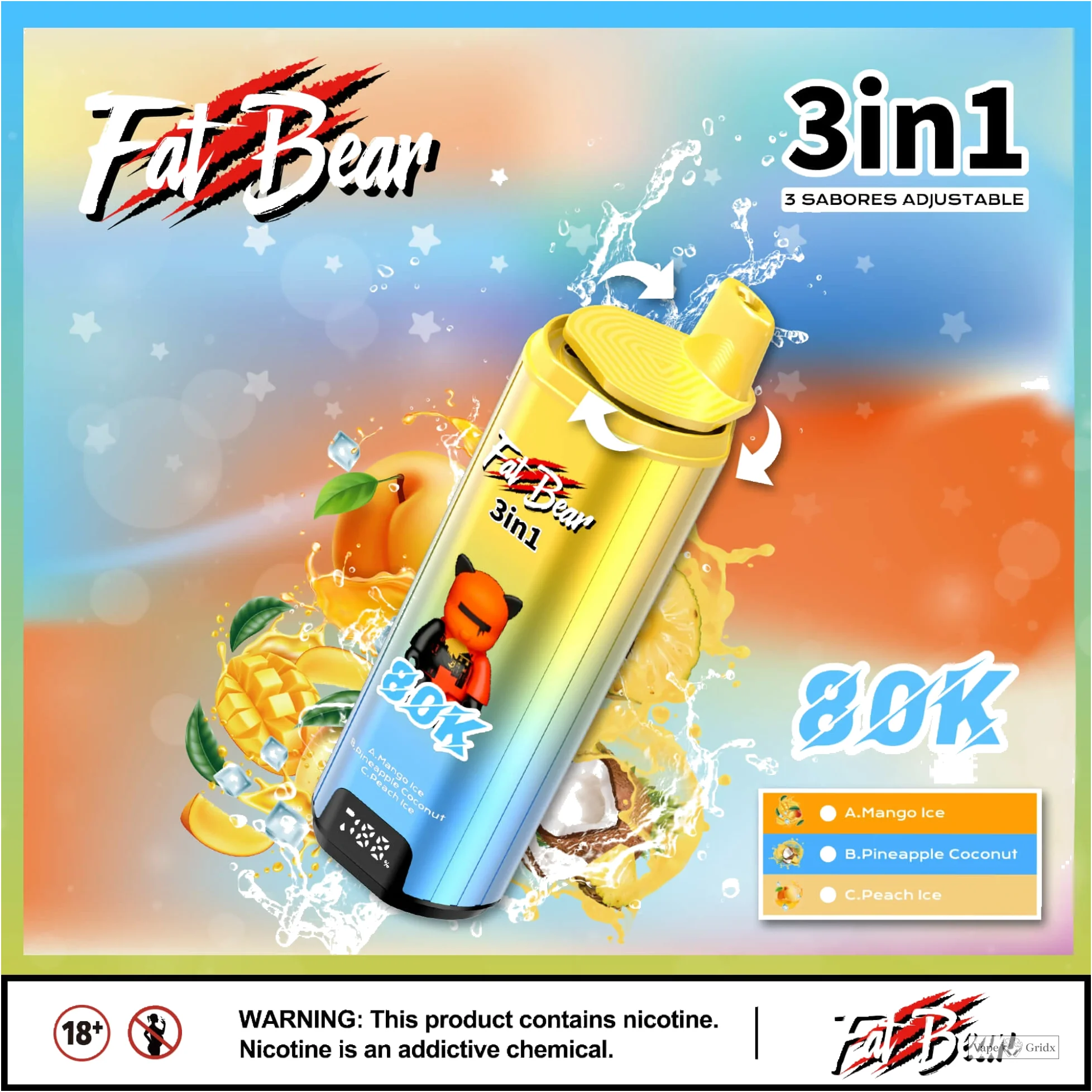 AIVONO AIM FAT BEAR 80000 80K Dual Mesh Wegwerp vape - image 2