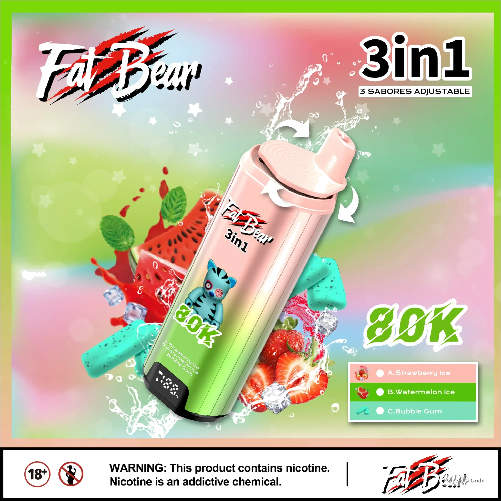 AIVONO AIM FAT BEAR 80000 80K Dual Mesh Wegwerp vape - image 3