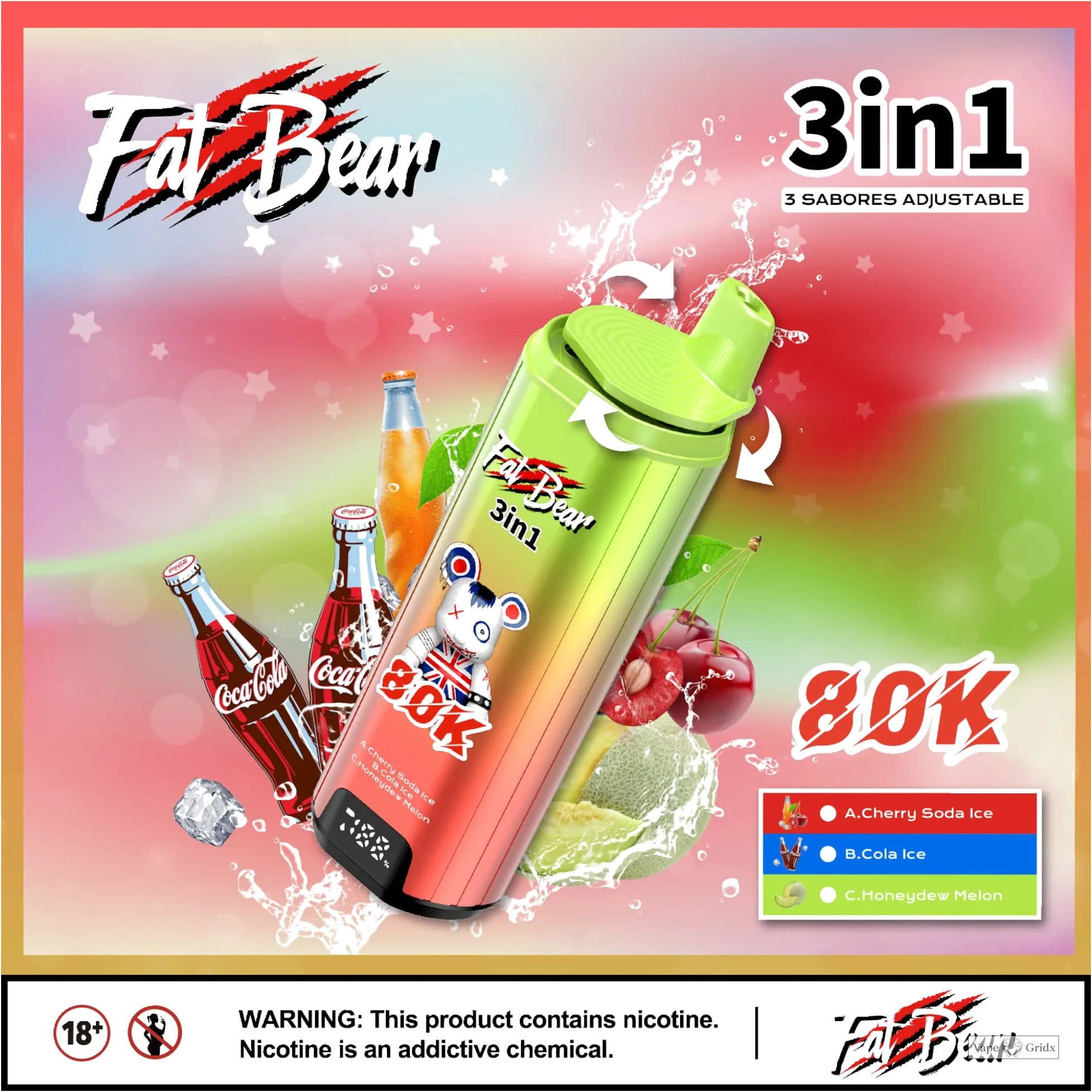 AIVONO AIM FAT BEAR 80000 80K Dual Mesh Wegwerp vape - image 6