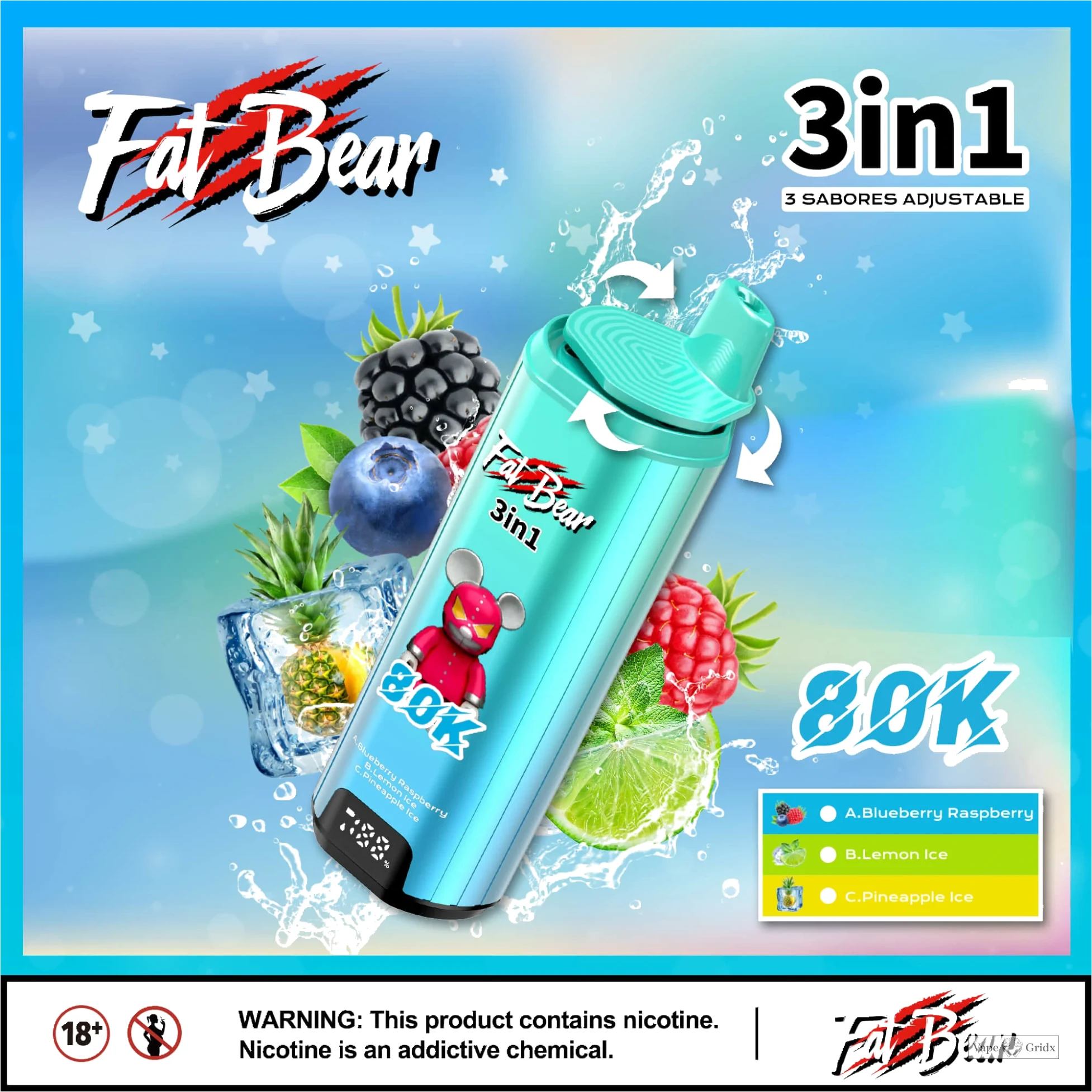 AIVONO AIM FAT BEAR 80000 80K Dual Mesh Wegwerp vape - image 7