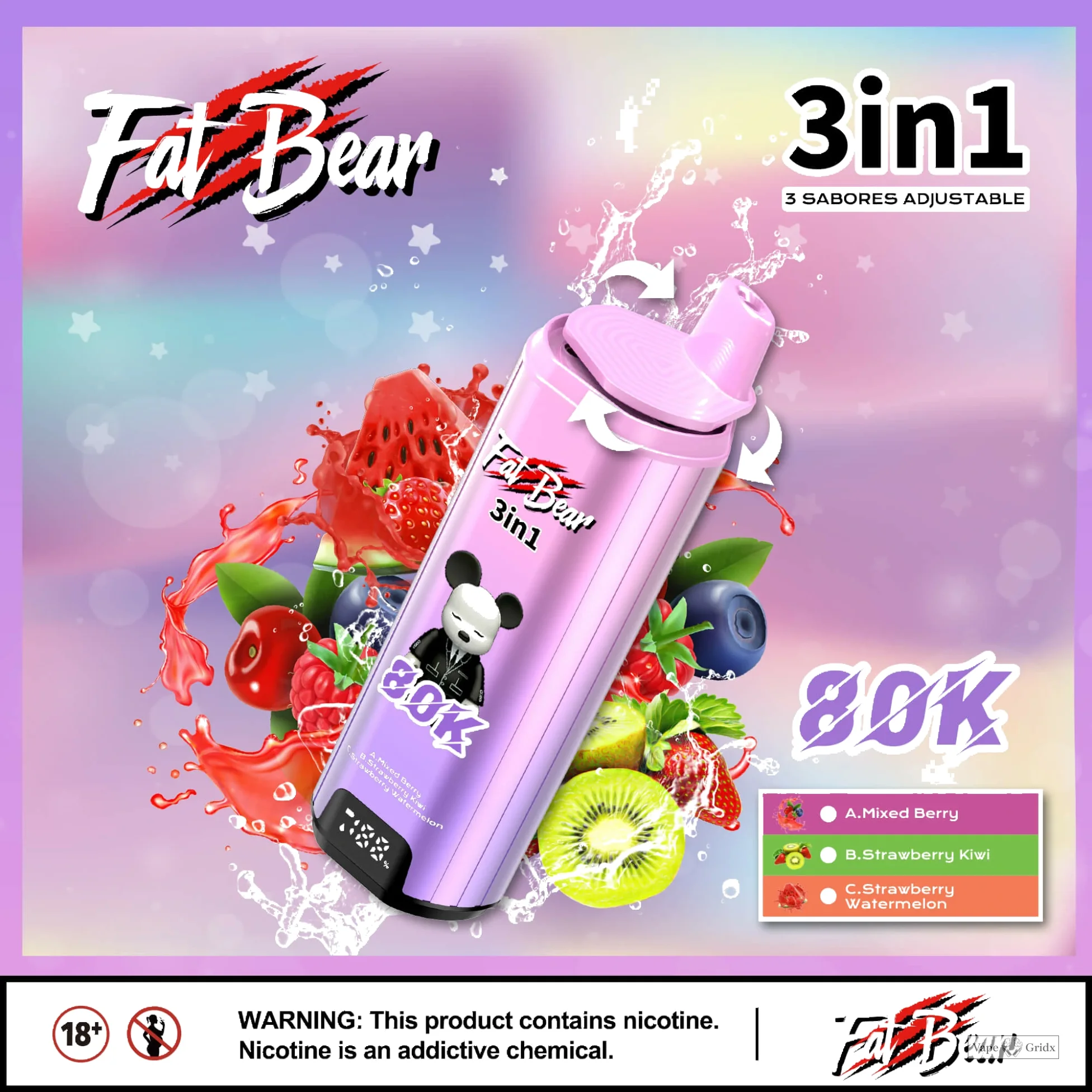 AIVONO AIM FAT BEAR 80000 80K Dual Mesh Wegwerp vape - image 8