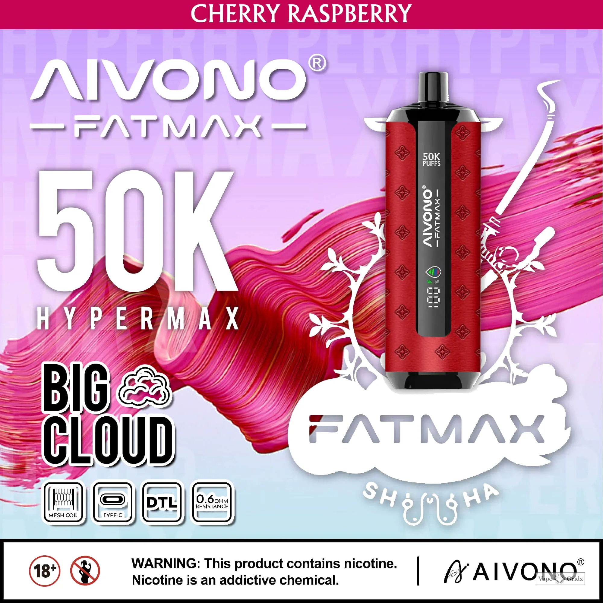 Aivono AIM FATMAX 50000 50K Trekjes Smart LCD Wegwerp vape - image 3