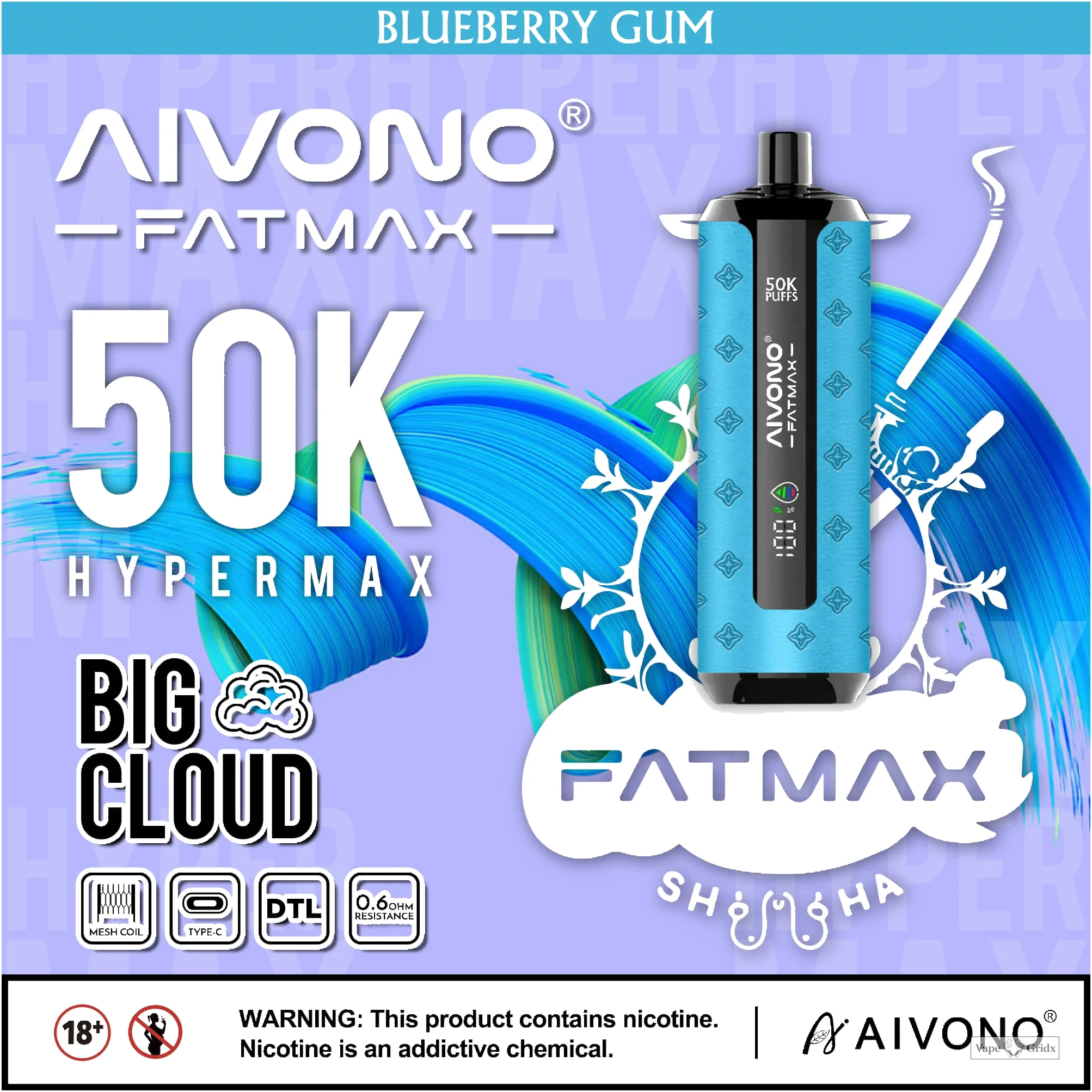 Aivono AIM FATMAX 50000 50K Trekjes Smart LCD Wegwerp vape - image 4