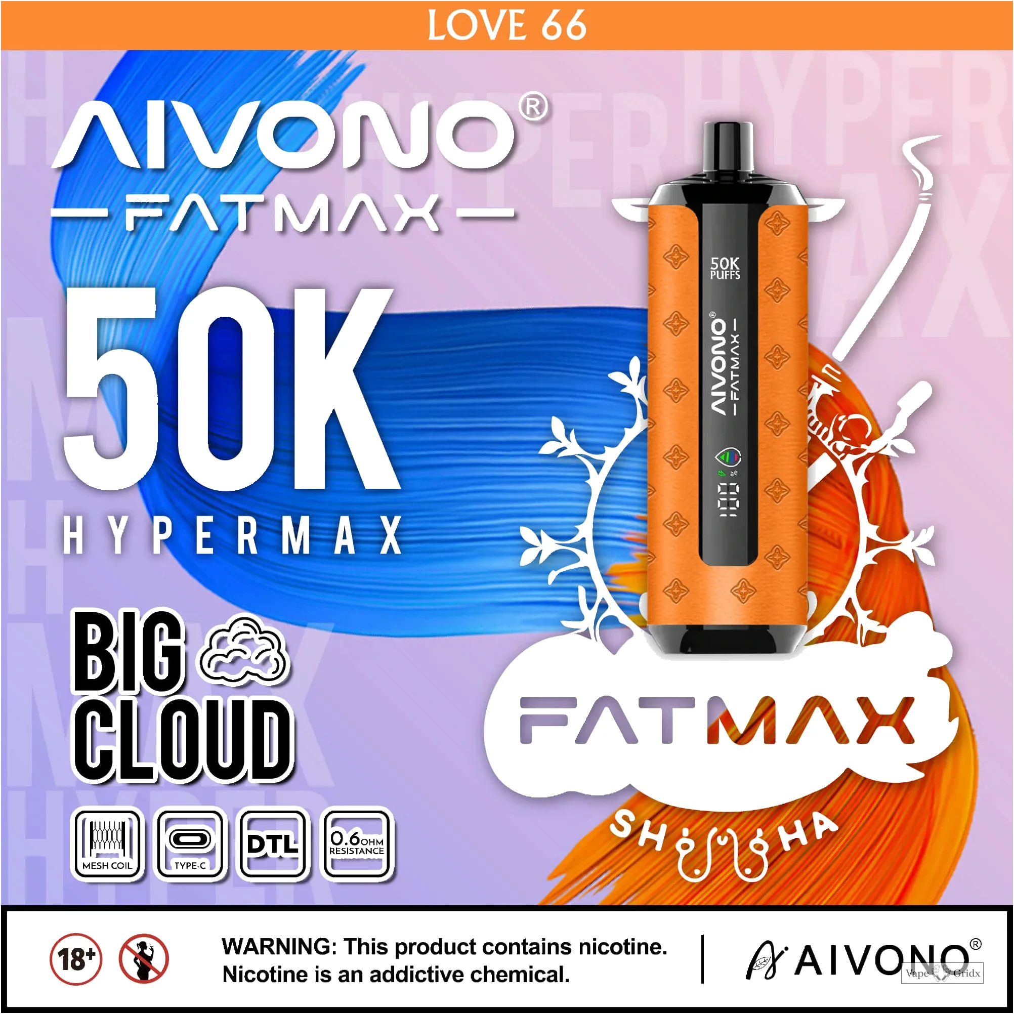 Aivono AIM FATMAX 50000 50K Trekjes Smart LCD Wegwerp vape - image 5