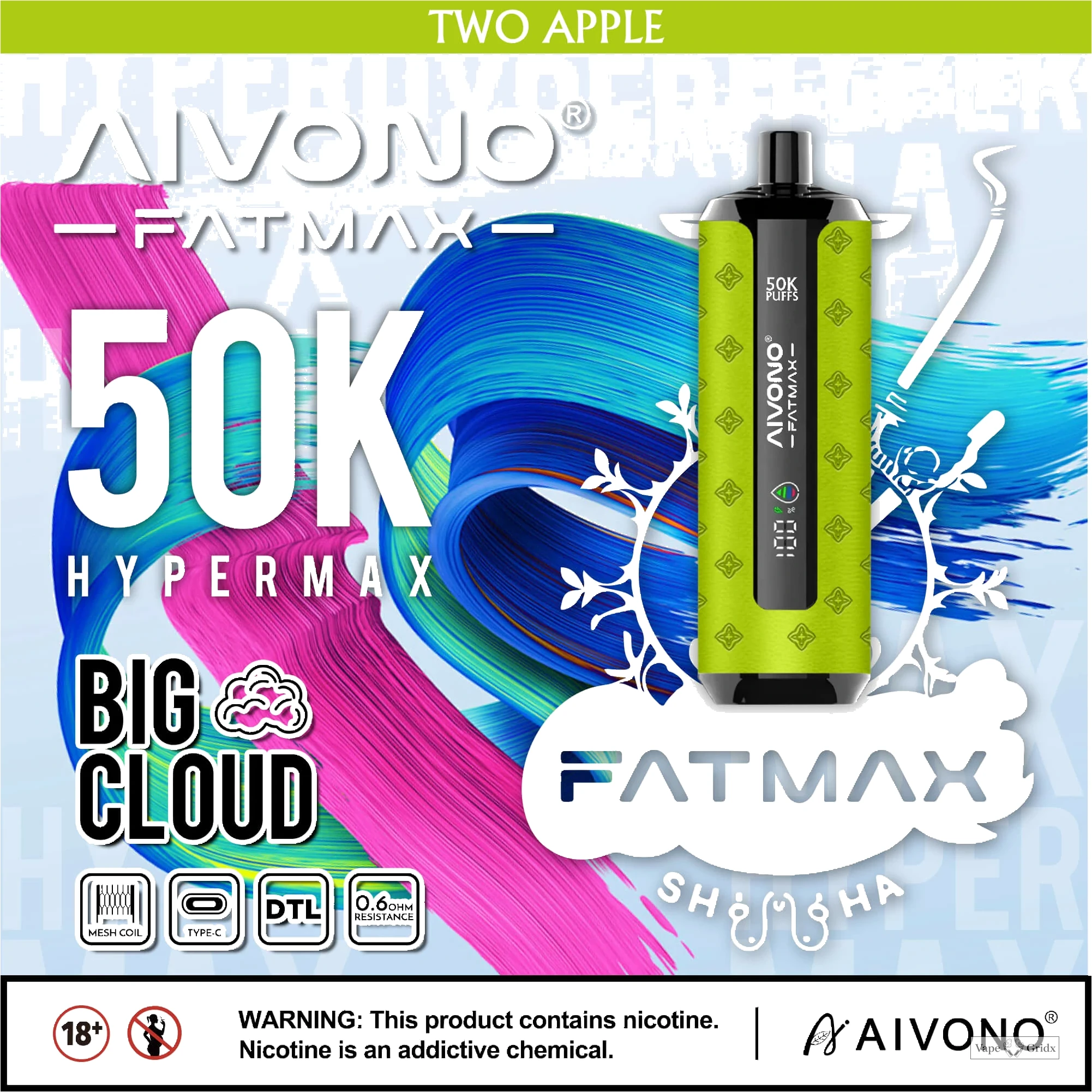 Aivono AIM FATMAX 50000 50K Trekjes Smart LCD Wegwerp vape - image 6