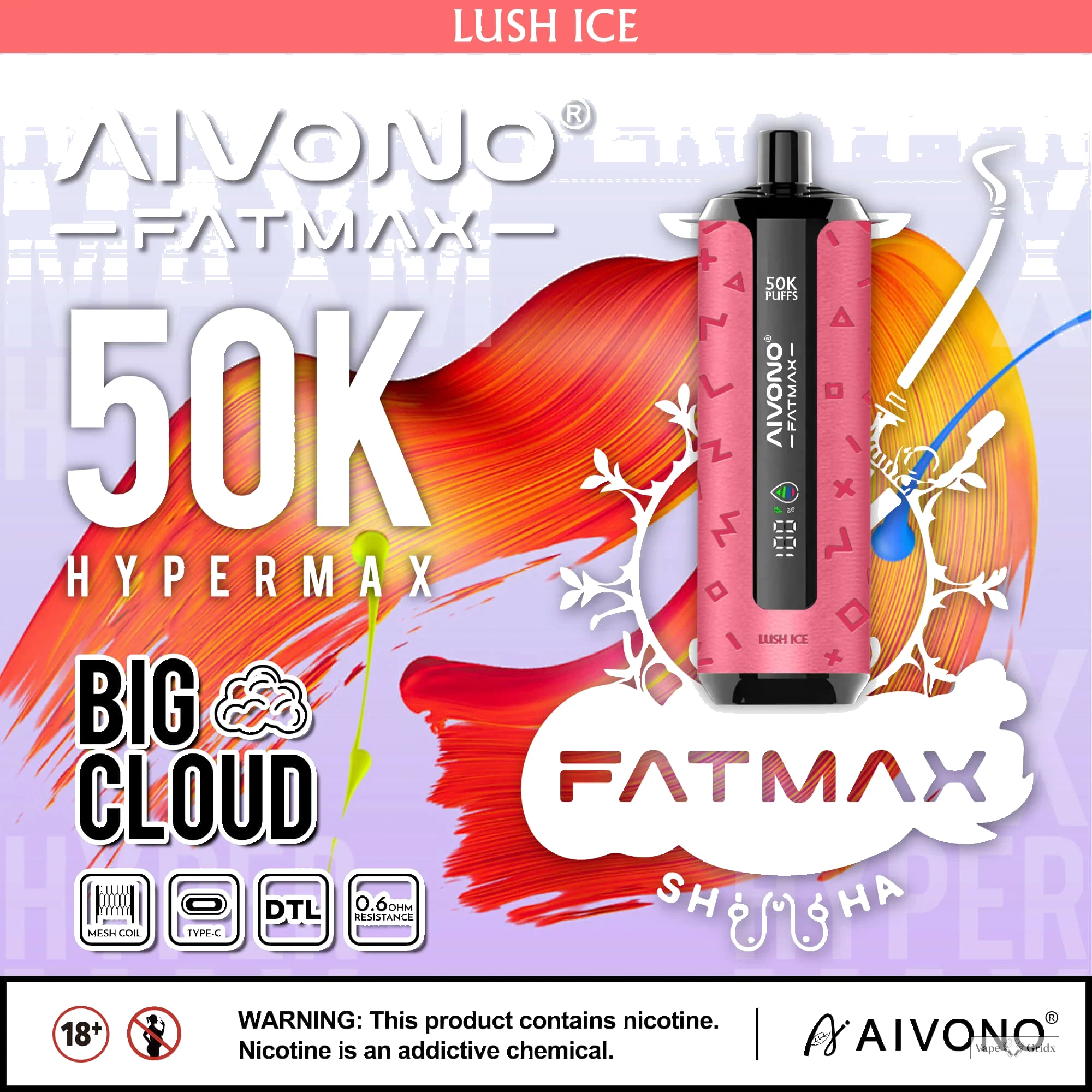 Aivono AIM FATMAX 50000 50K Trekjes Smart LCD Wegwerp vape - image 7