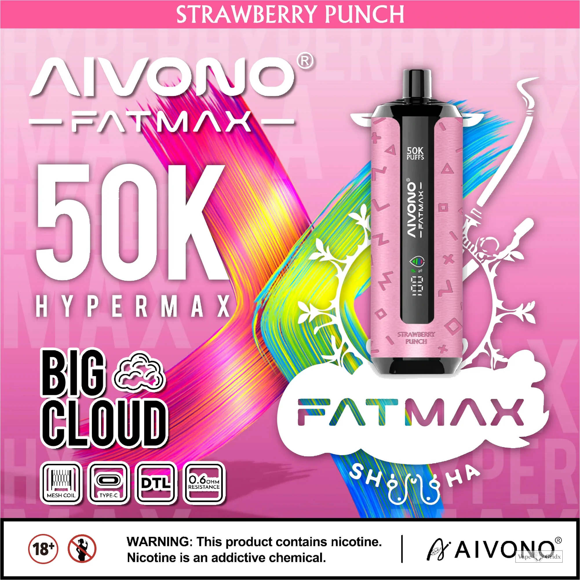 Aivono AIM FATMAX 50000 50K Trekjes Smart LCD Wegwerp vape - image 10