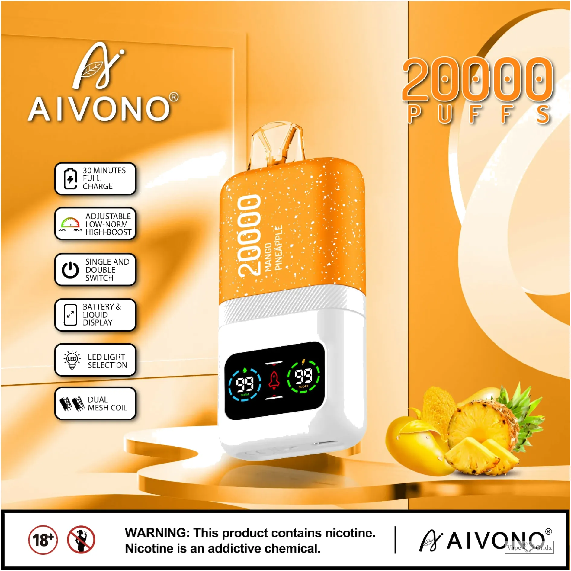 AIVONO AIM MAGIC 20000 20K Trekjes Digital Screen Wegwerp vape - image 2