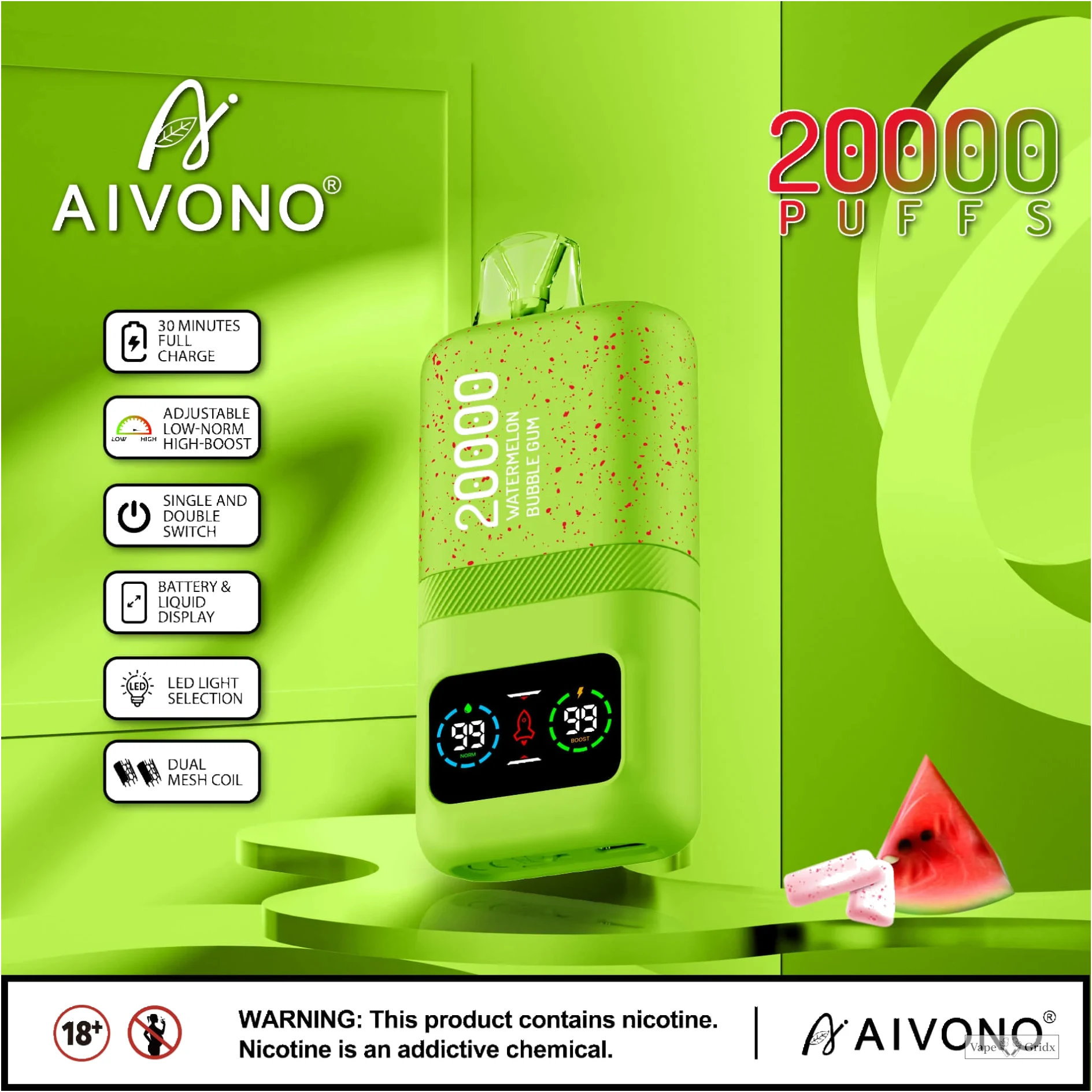 AIVONO AIM MAGIC 20000 20K Trekjes Digital Screen Wegwerp vape - image 11