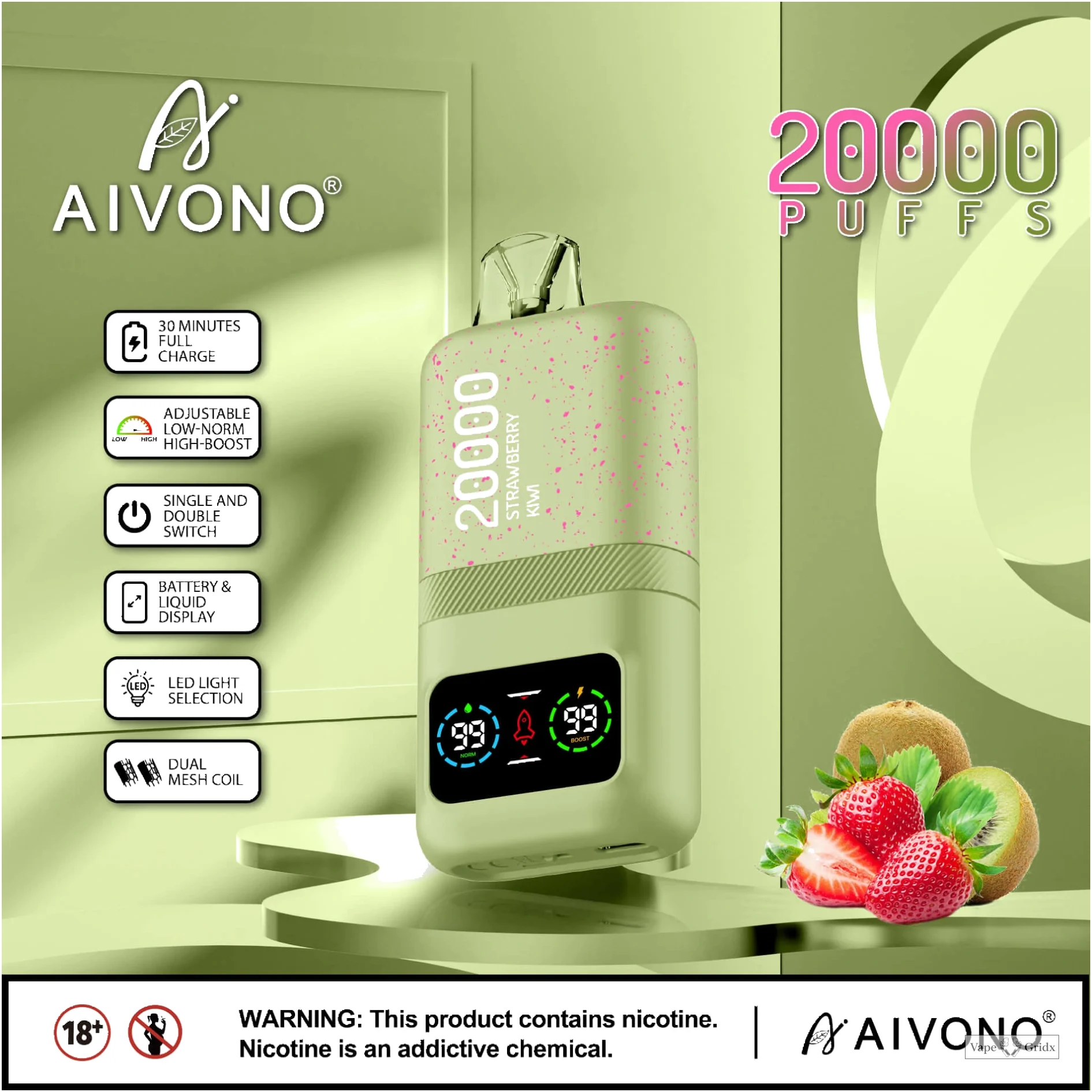 AIVONO AIM MAGIC 20000 20K Trekjes Digital Screen Wegwerp vape - image 14