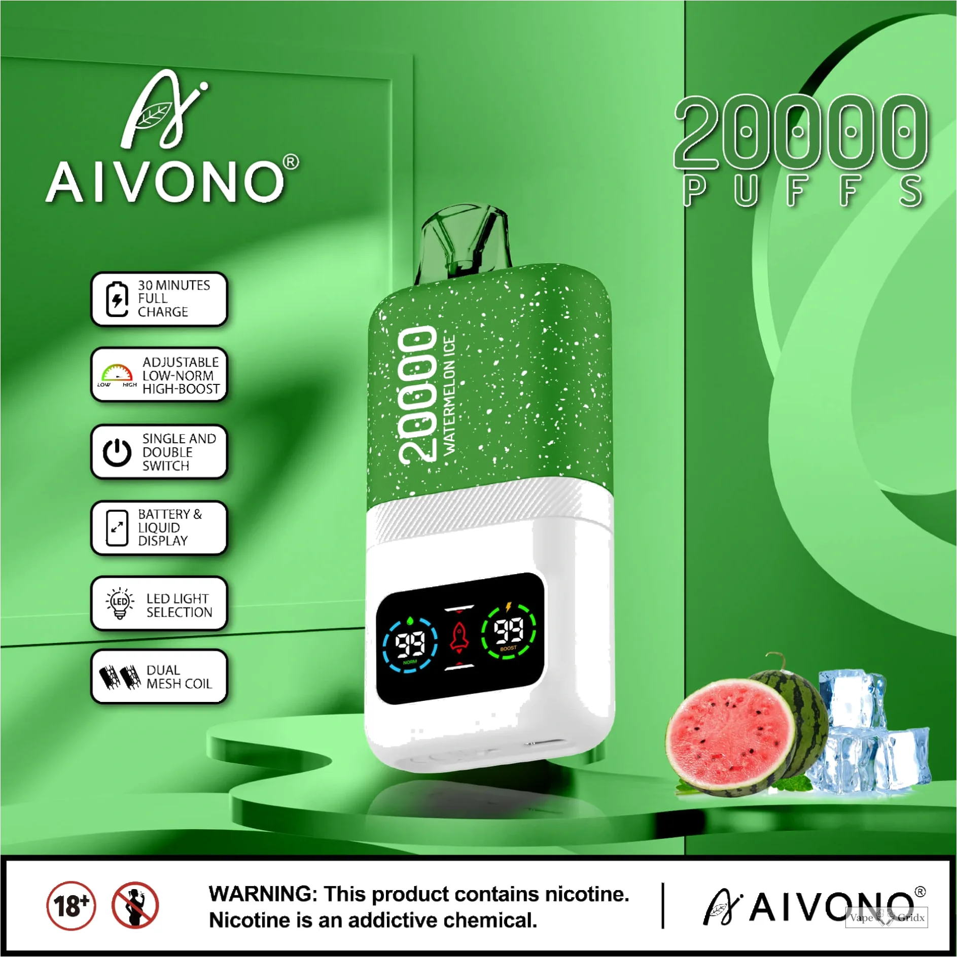 AIVONO AIM MAGIC 20000 20K Trekjes Digital Screen Wegwerp vape - image 4
