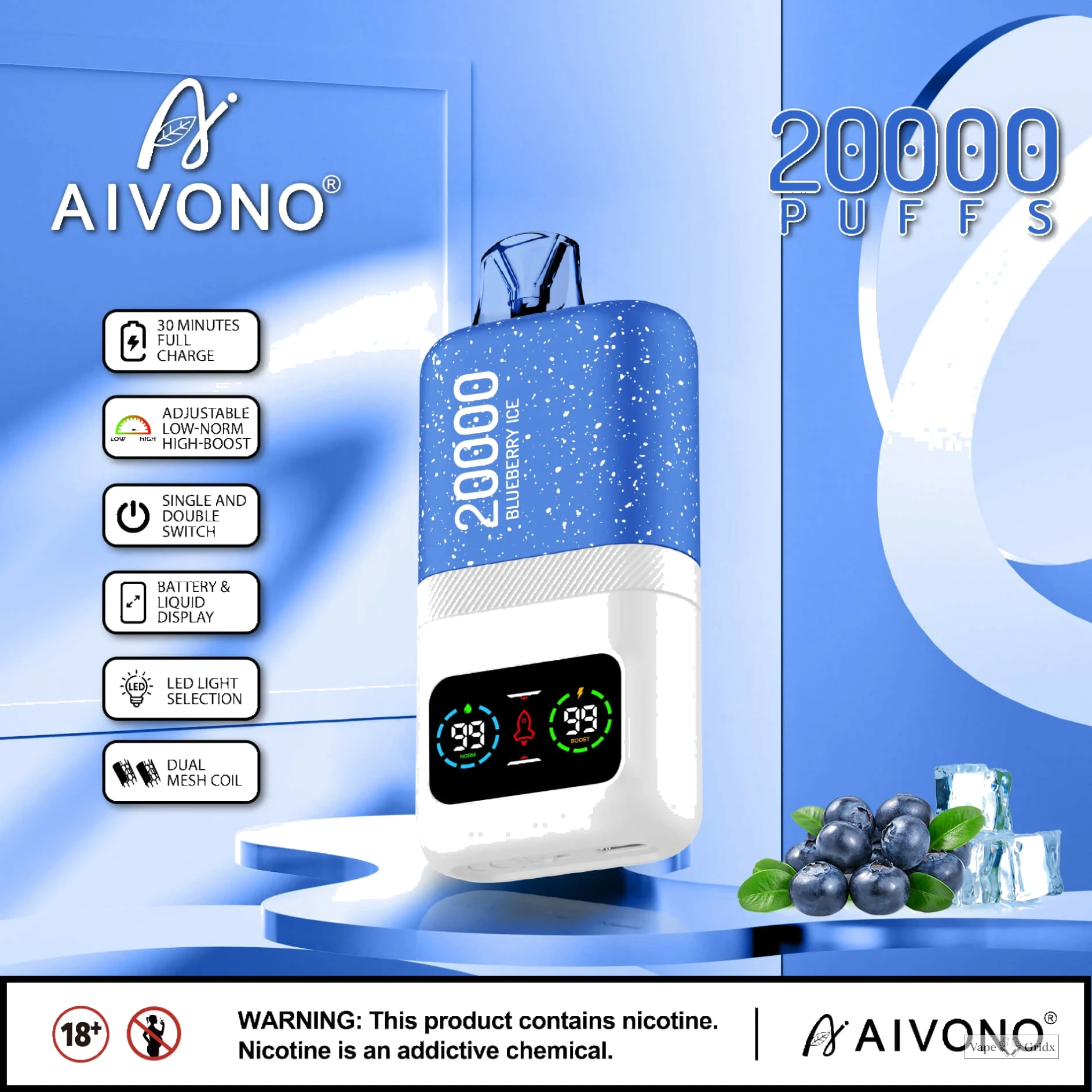 AIVONO AIM MAGIC 20000 20K Trekjes Digital Screen Wegwerp vape - image 5