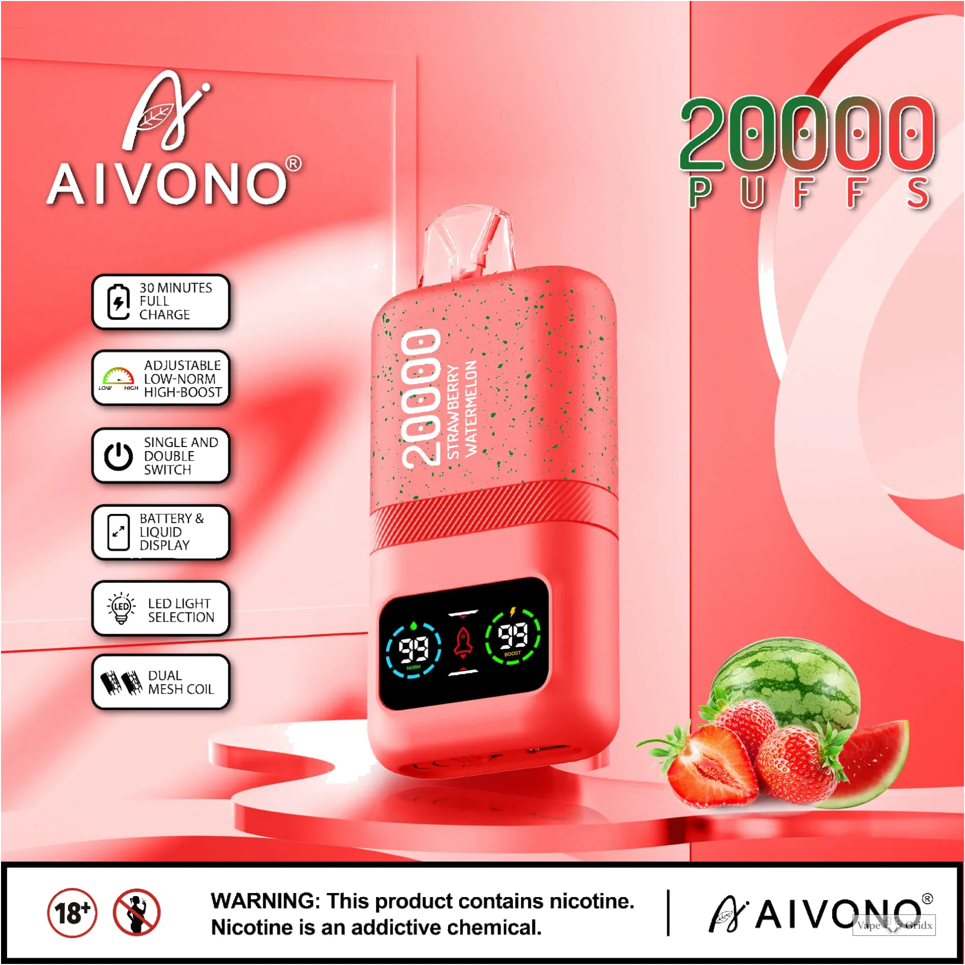 AIVONO AIM MAGIC 20000 20K Trekjes Digital Screen Wegwerp vape - image 7