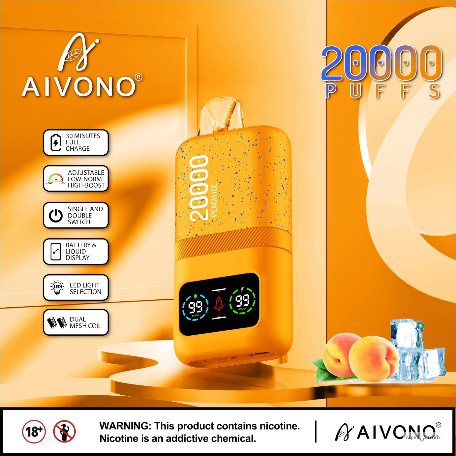 AIVONO AIM MAGIC 20000 20K Trekjes Digital Screen Wegwerp vape - image 8
