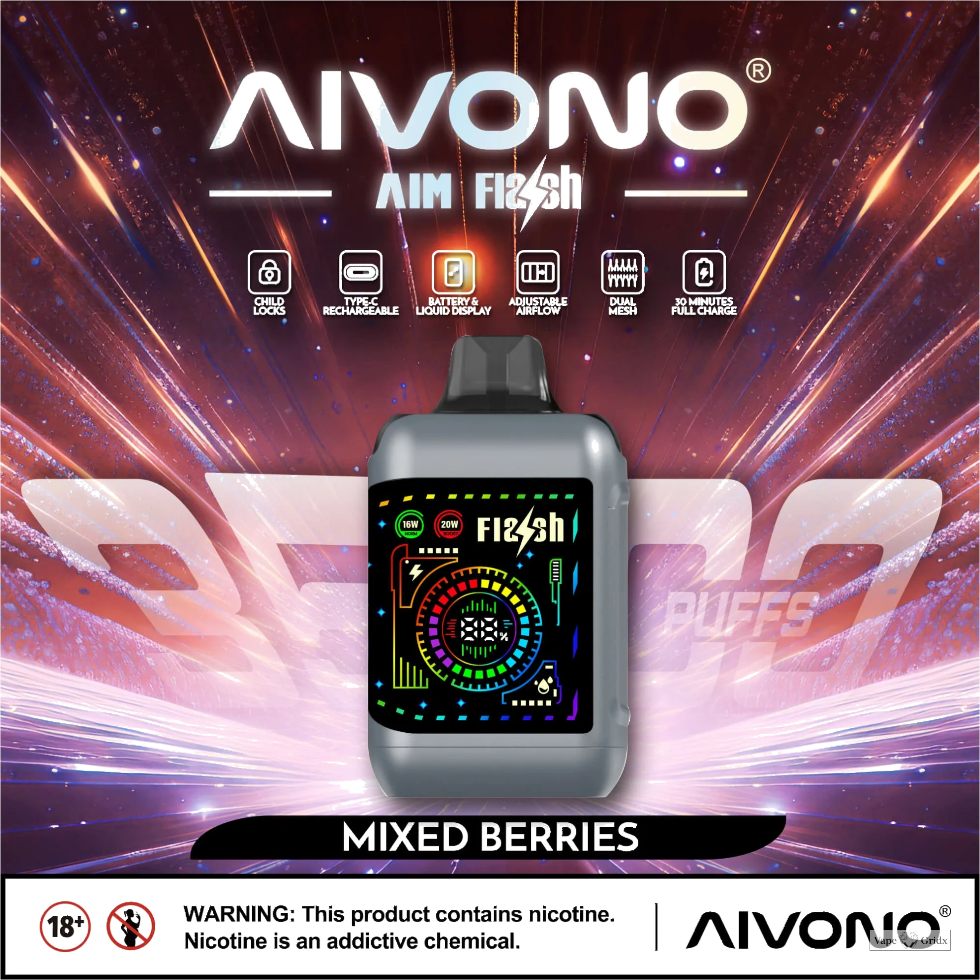 AIVONO FLASH 35000 35K Trekjes Wegwerp vape - image 2