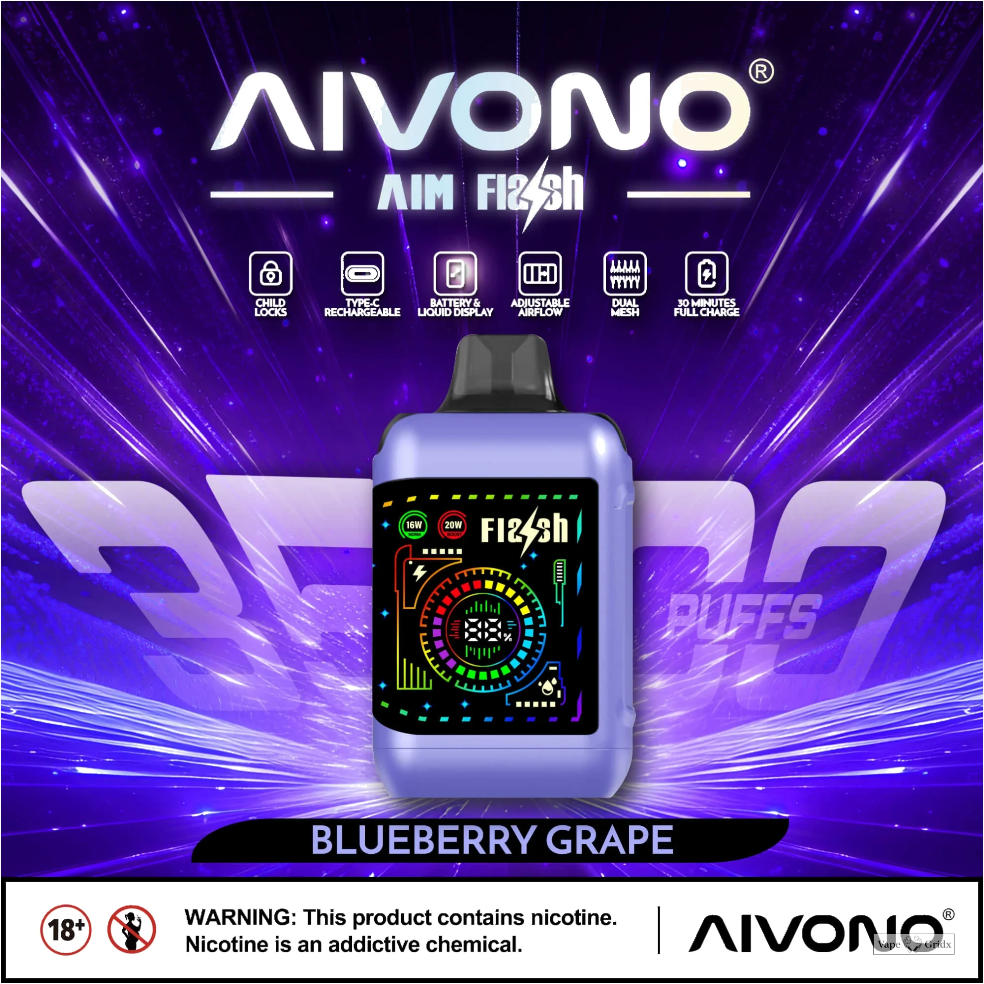 AIVONO FLASH 35000 35K Trekjes Wegwerp vape - image 5