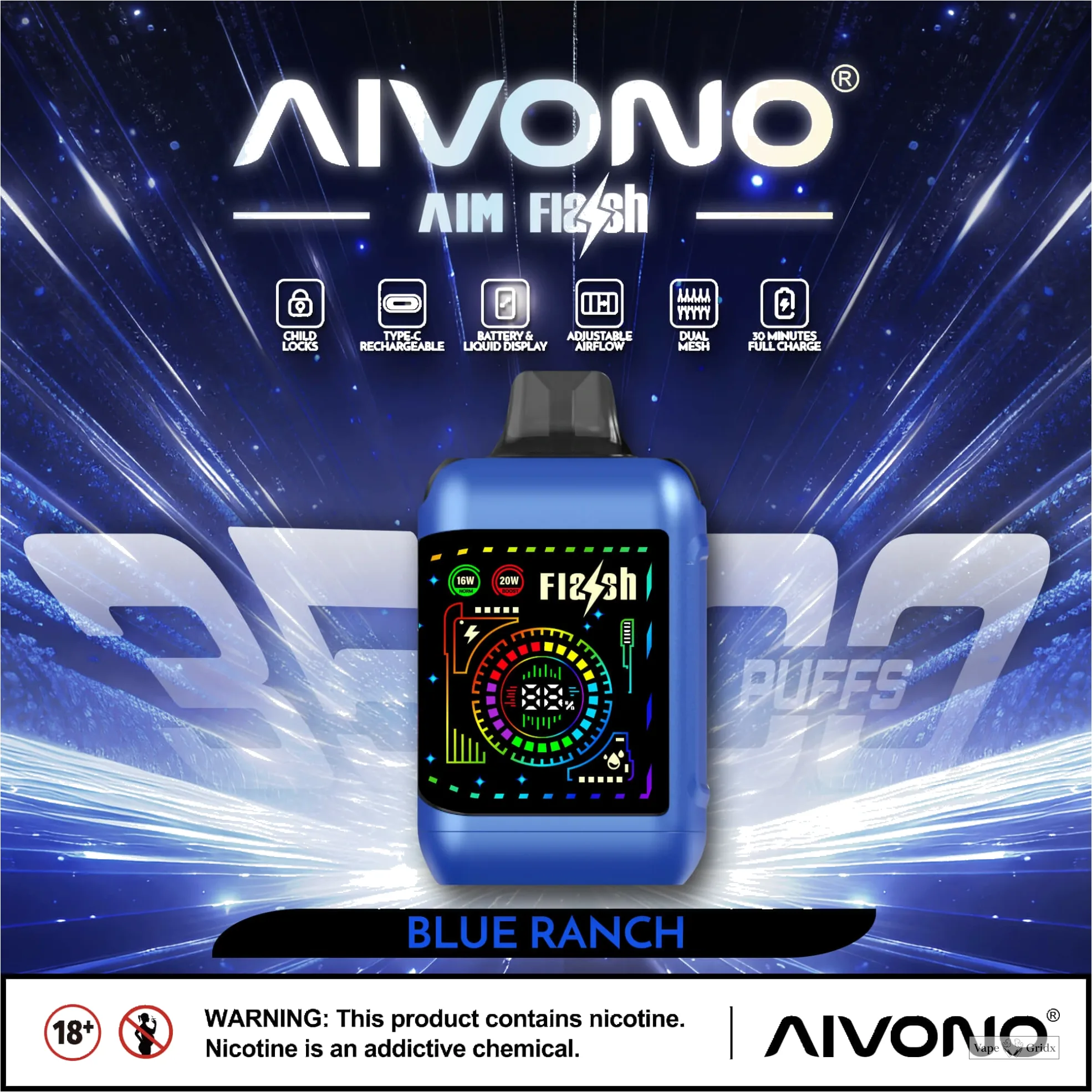 AIVONO FLASH 35000 35K Trekjes Wegwerp vape - image 6