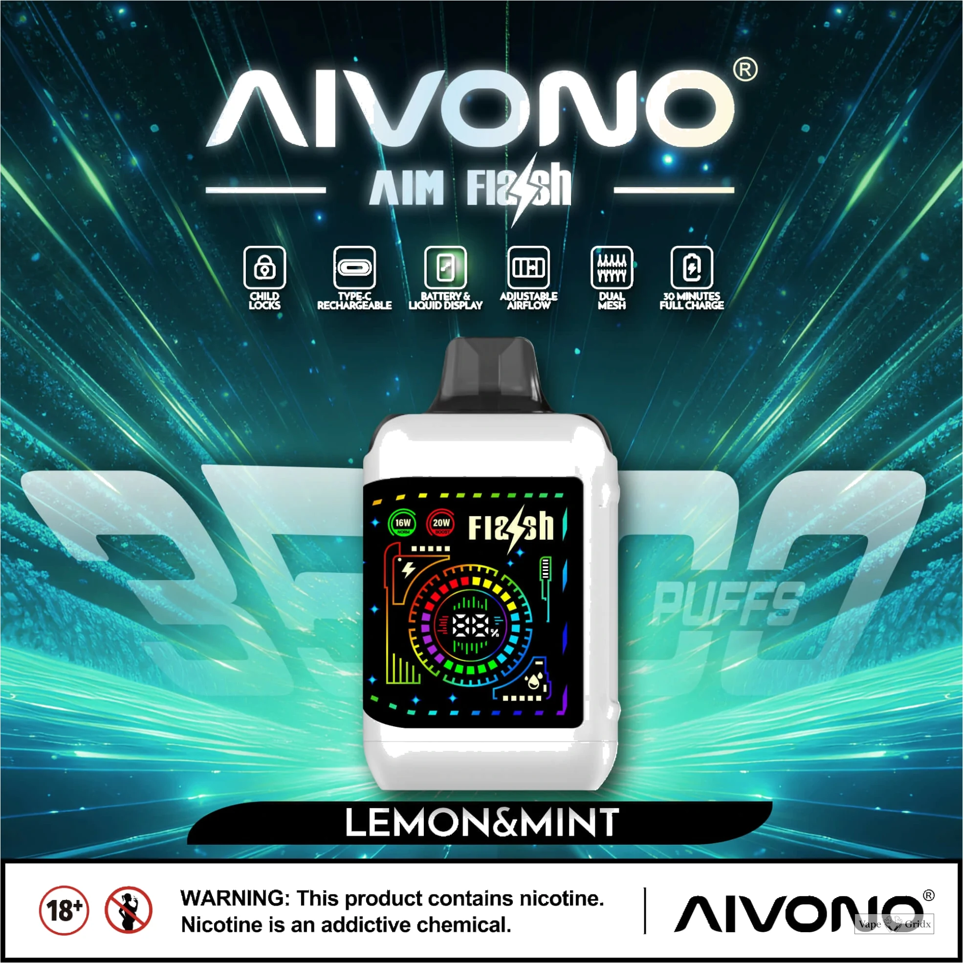 AIVONO FLASH 35000 35K Trekjes Wegwerp vape - image 10