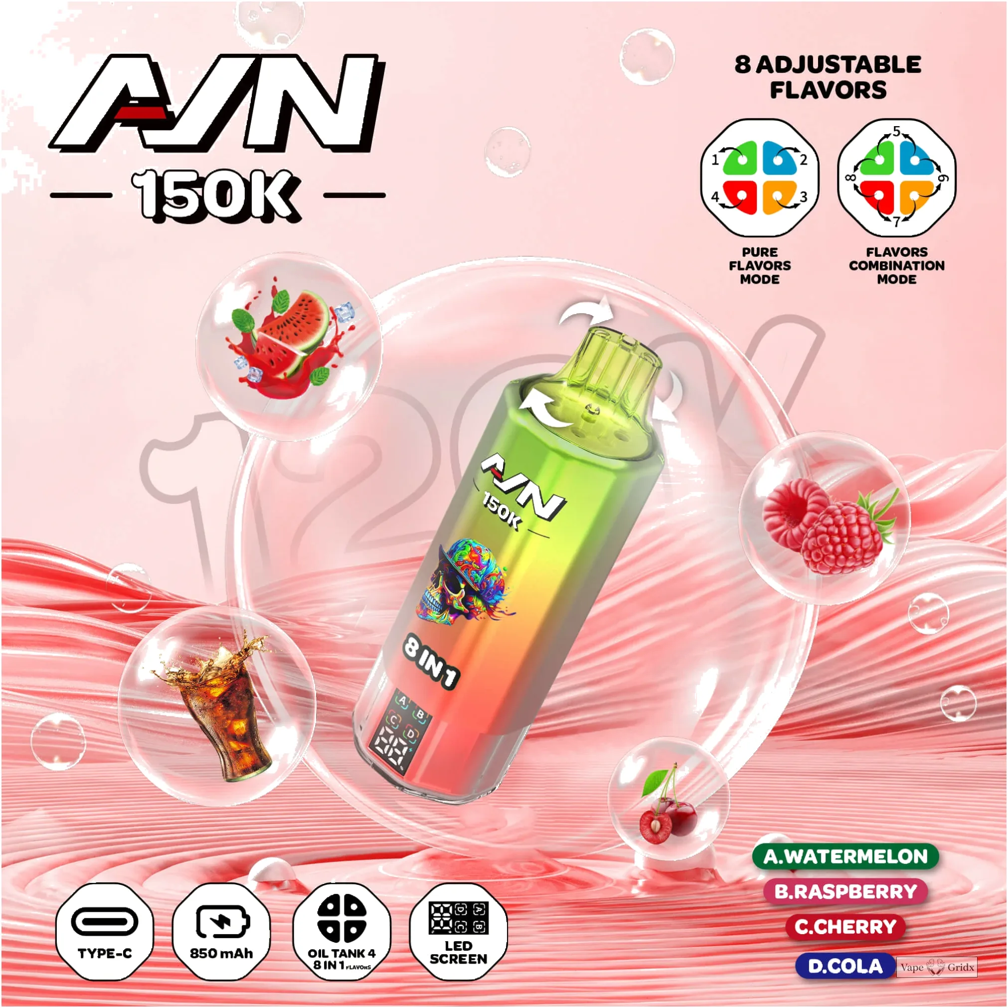 AIVONO AIM AVN 150000 150K Trekjes LED Scherm Wegwerp Vape - image 11
