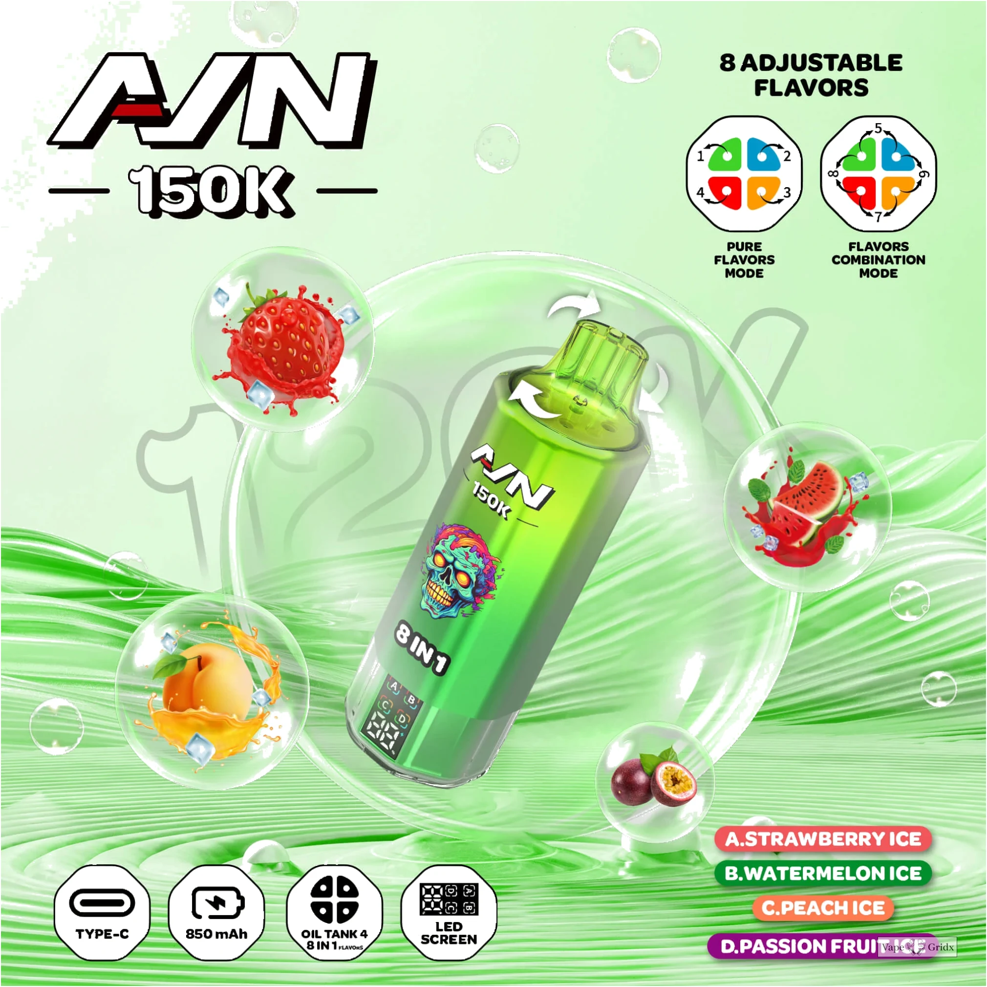 AIVONO AIM AVN 150000 150K Trekjes LED Scherm Wegwerp Vape - image 4