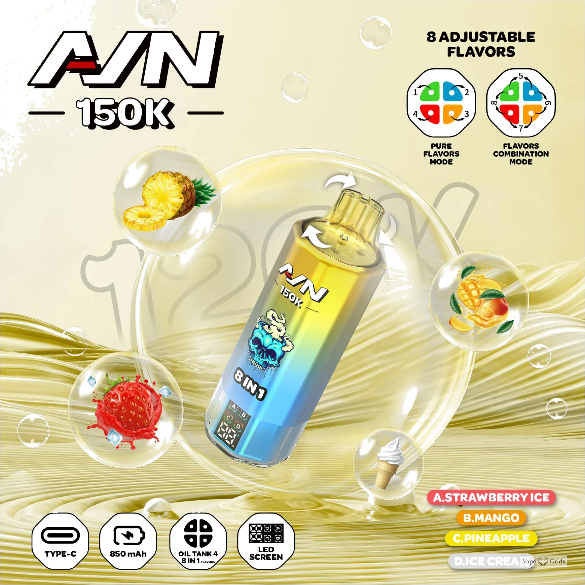 AIVONO AIM AVN 150000 150K Trekjes LED Scherm Wegwerp Vape - image 5