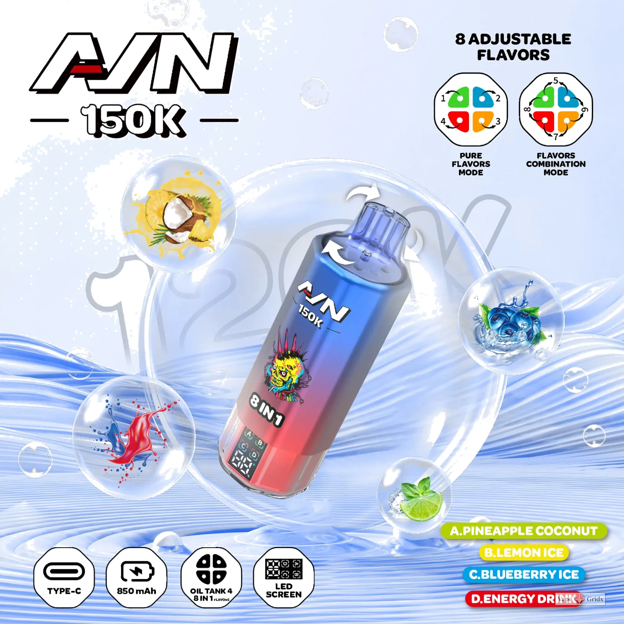 AIVONO AIM AVN 150000 150K Trekjes LED Scherm Wegwerp Vape - image 6