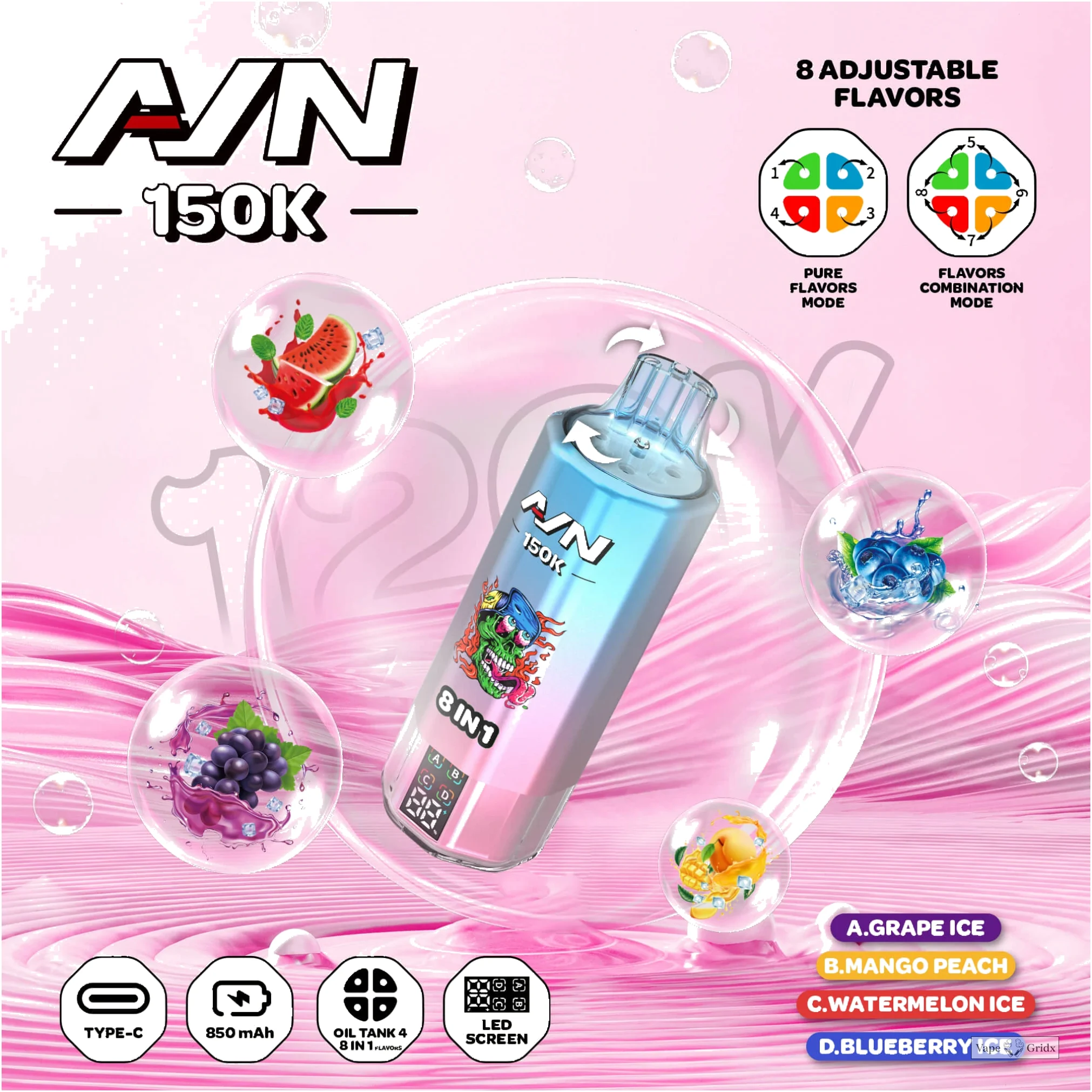 AIVONO AIM AVN 150000 150K Trekjes LED Scherm Wegwerp Vape - image 7