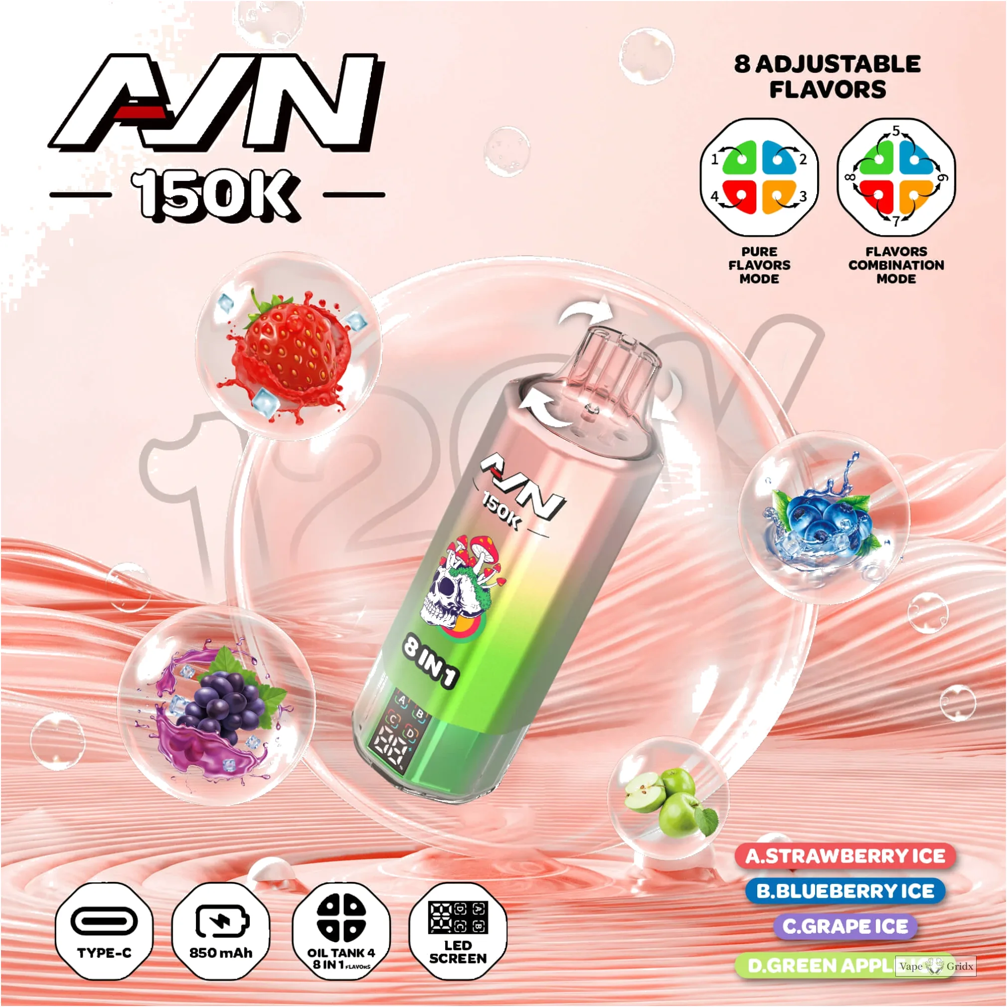 AIVONO AIM AVN 150000 150K Trekjes LED Scherm Wegwerp Vape - image 8