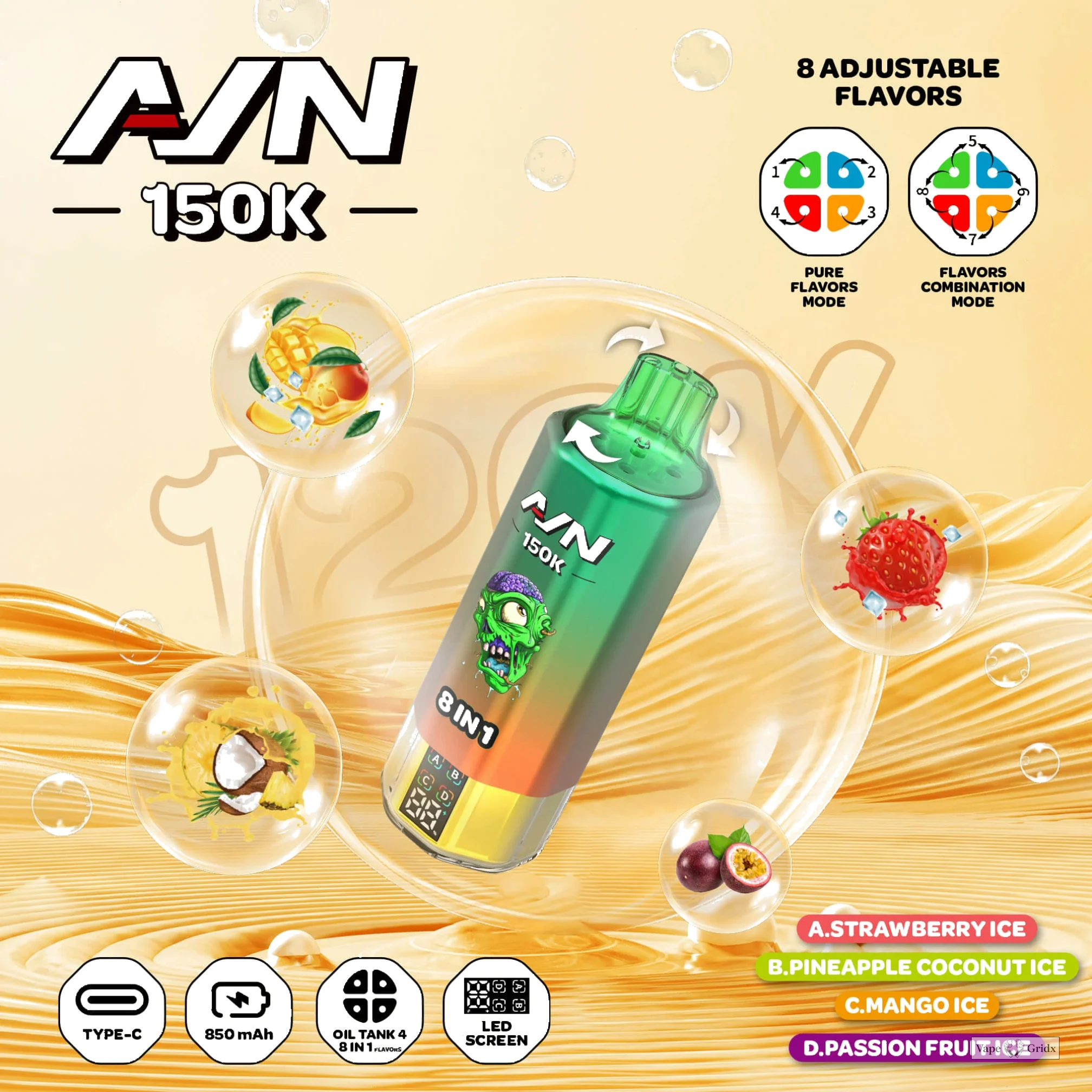 AIVONO AIM AVN 150000 150K Trekjes LED Scherm Wegwerp Vape - image 10