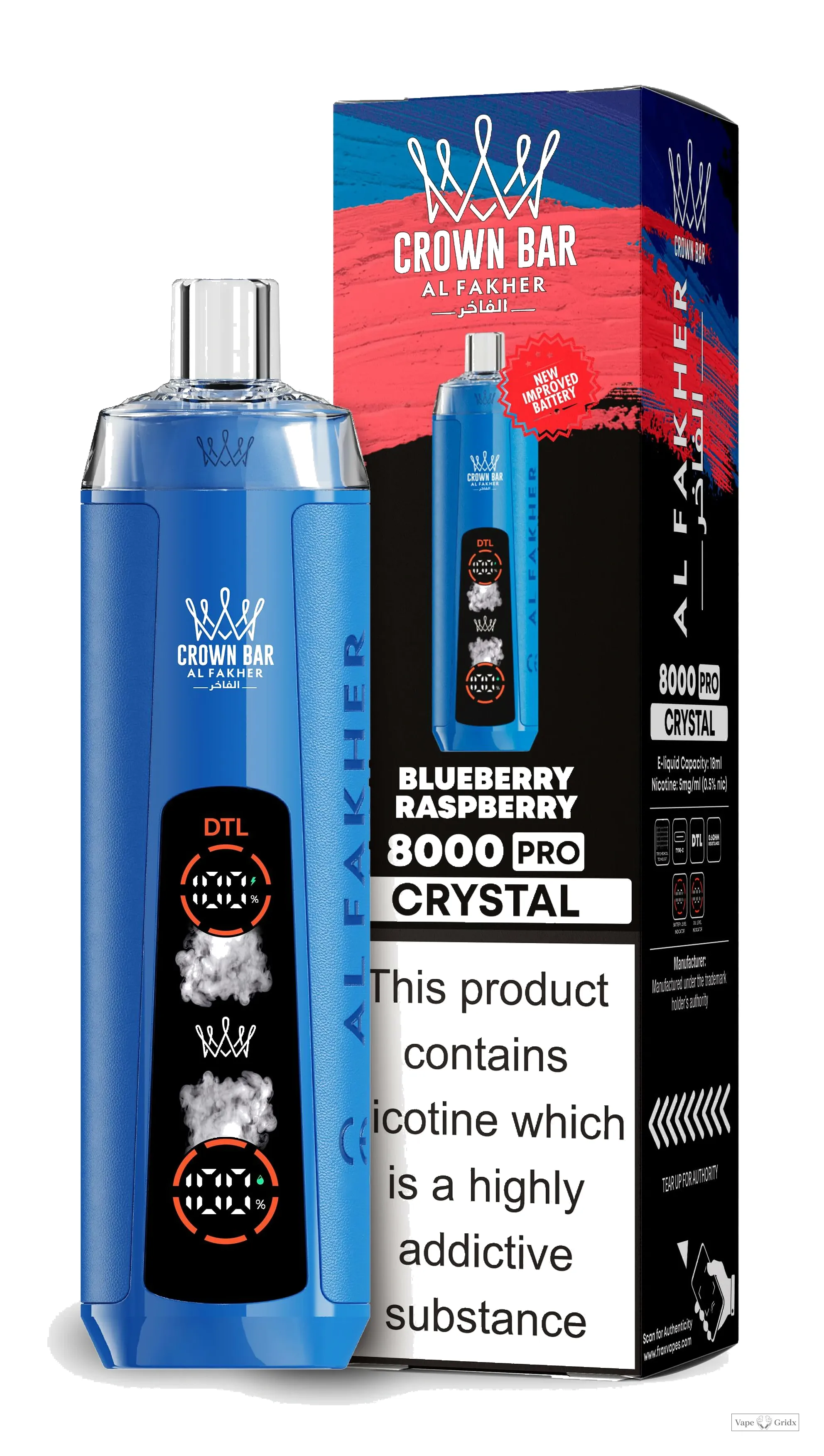 Al Fakher Crystal Crown Bar 8000 8K Trekjes Wegwerp Vape - image 2