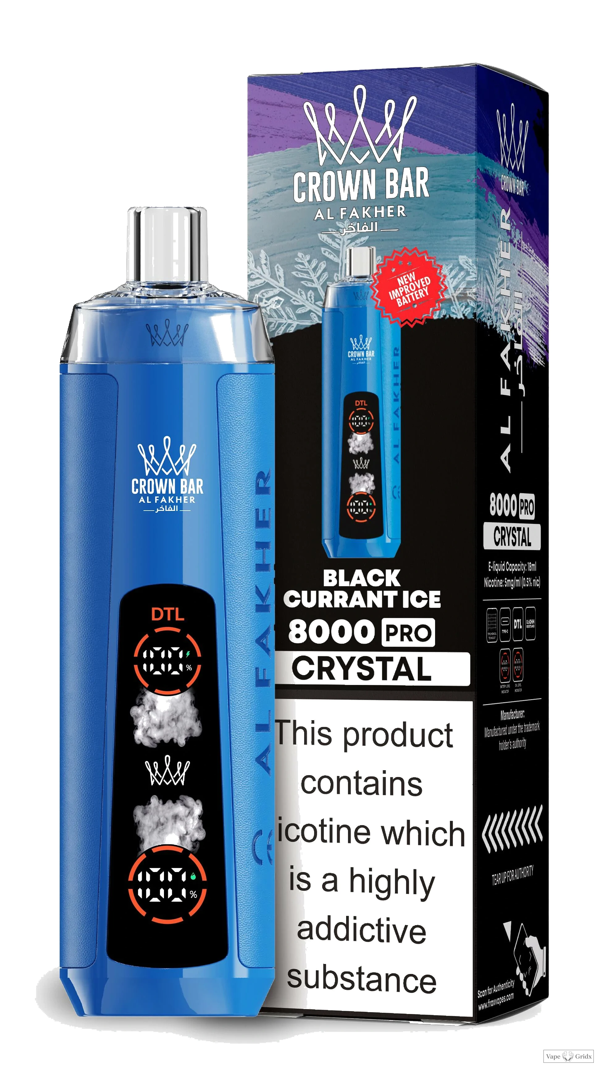 Al Fakher Crystal Crown Bar 8000 8K Trekjes Wegwerp Vape - image 11