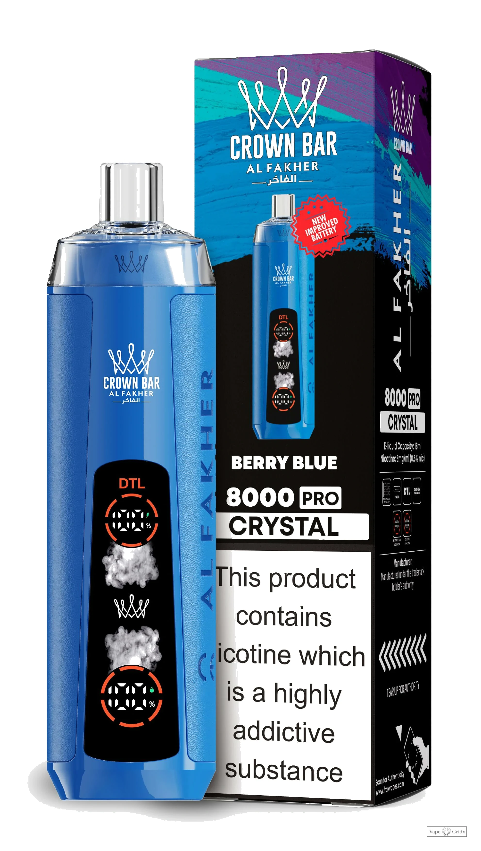 Al Fakher Crystal Crown Bar 8000 8K Trekjes Wegwerp Vape - image 3