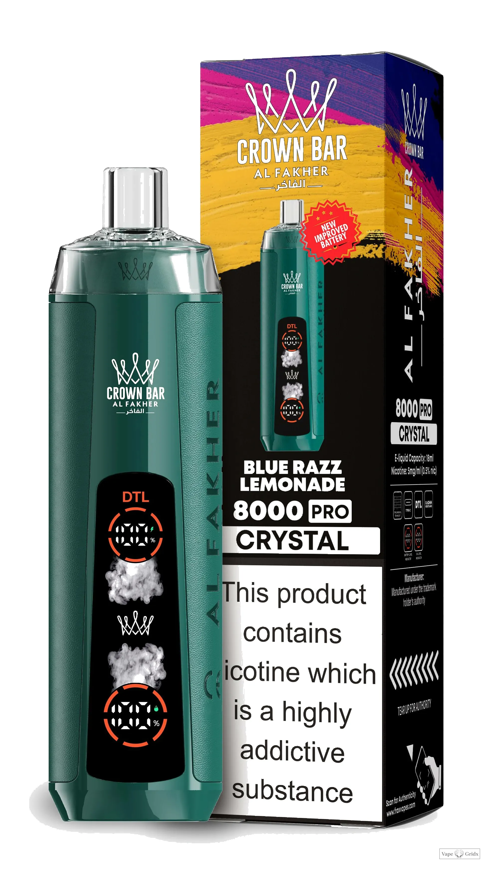 Al Fakher Crystal Crown Bar 8000 8K Trekjes Wegwerp Vape - image 5