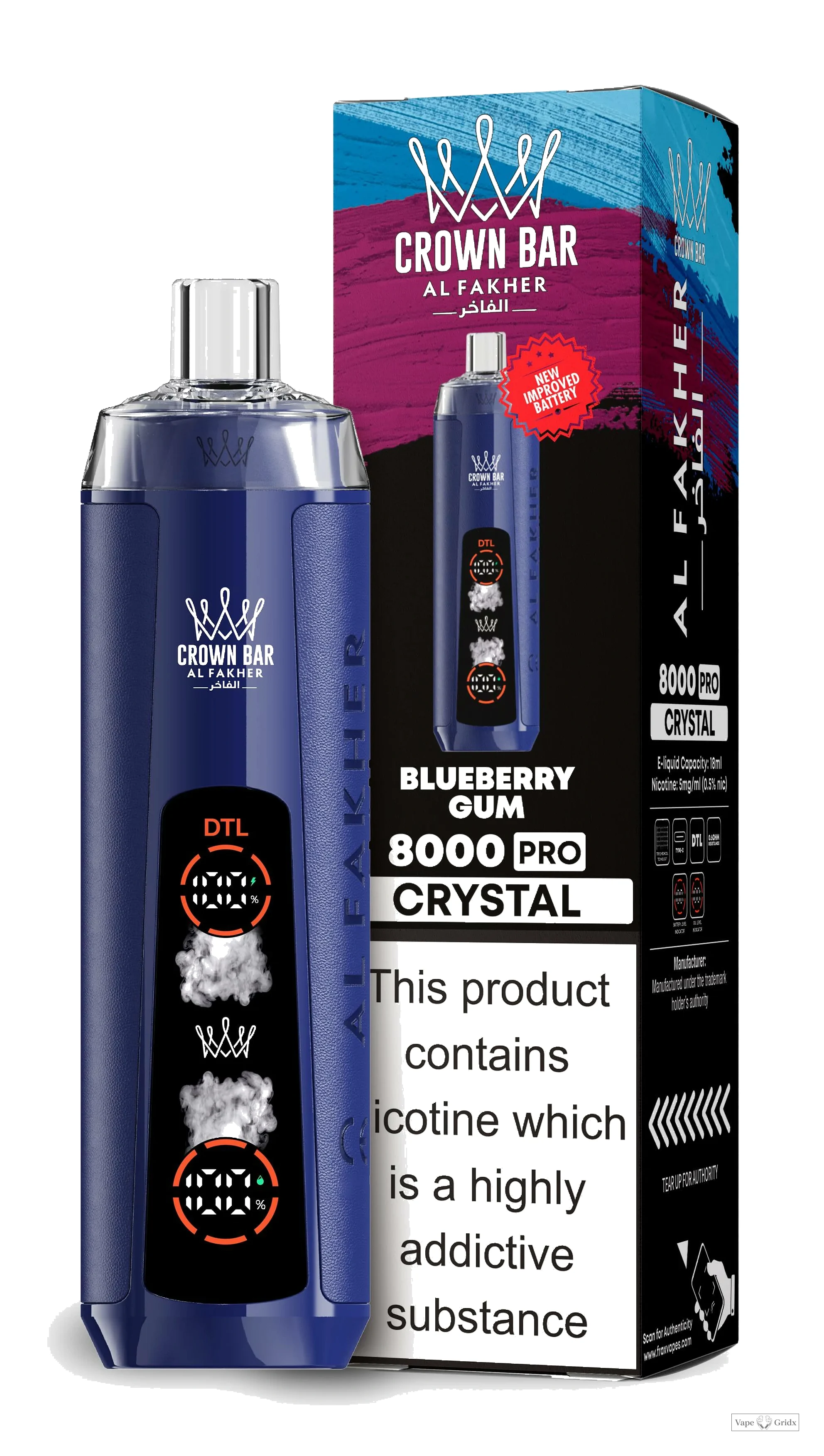 Al Fakher Crystal Crown Bar 8000 8K Trekjes Wegwerp Vape - image 6