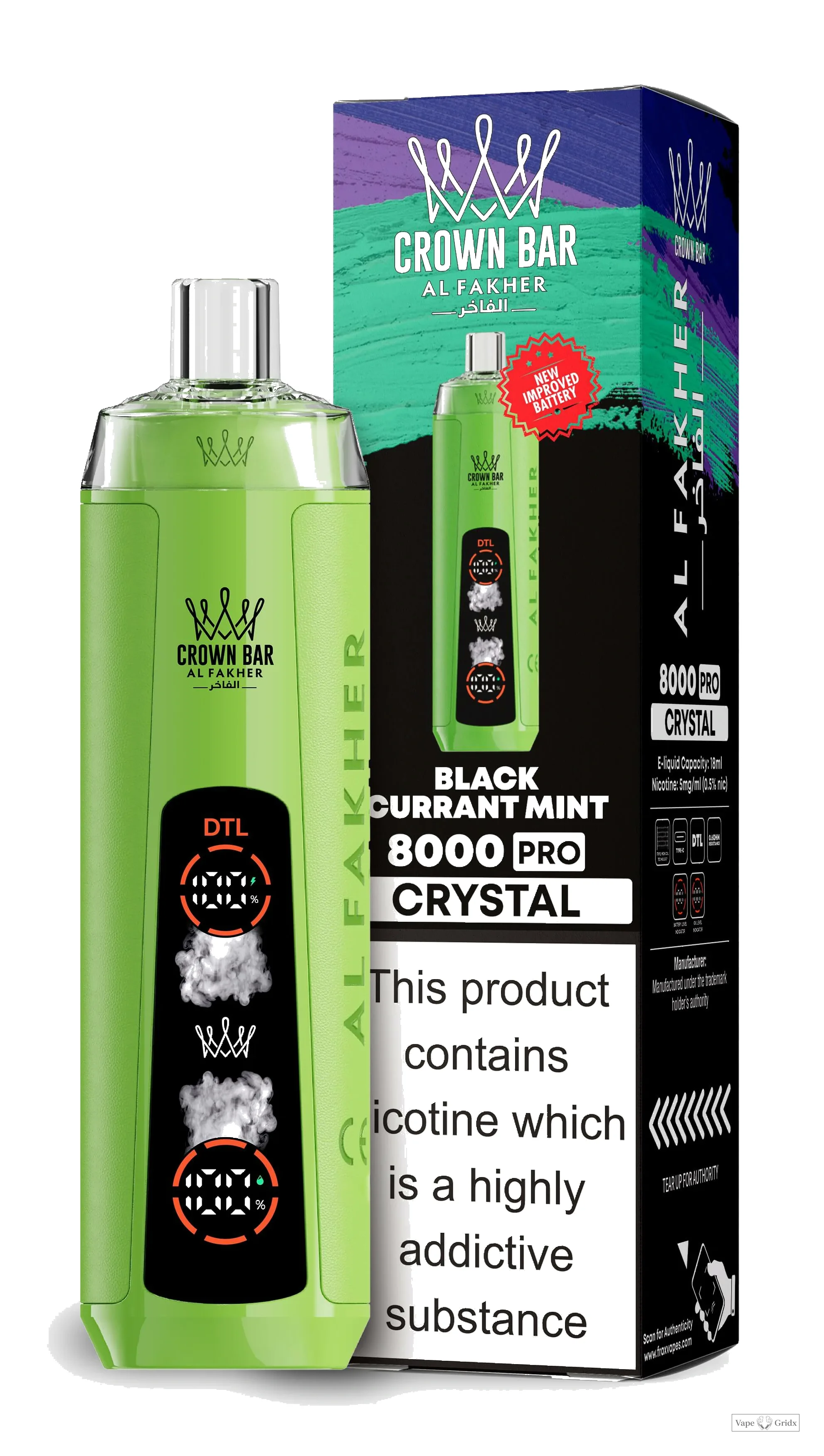 Al Fakher Crystal Crown Bar 8000 8K Trekjes Wegwerp Vape - image 7