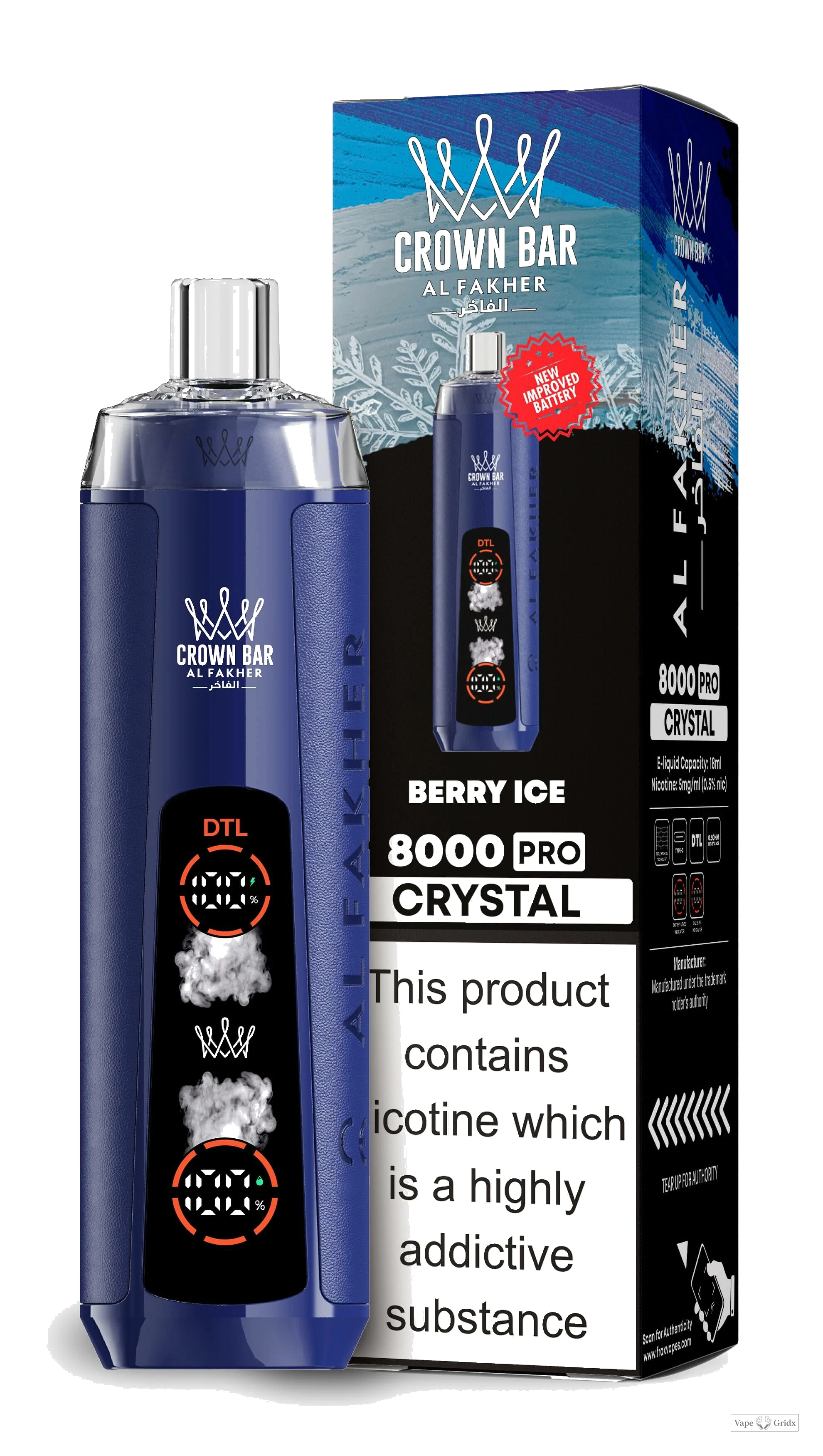 Al Fakher Crystal Crown Bar 8000 8K Trekjes Wegwerp Vape - image 8