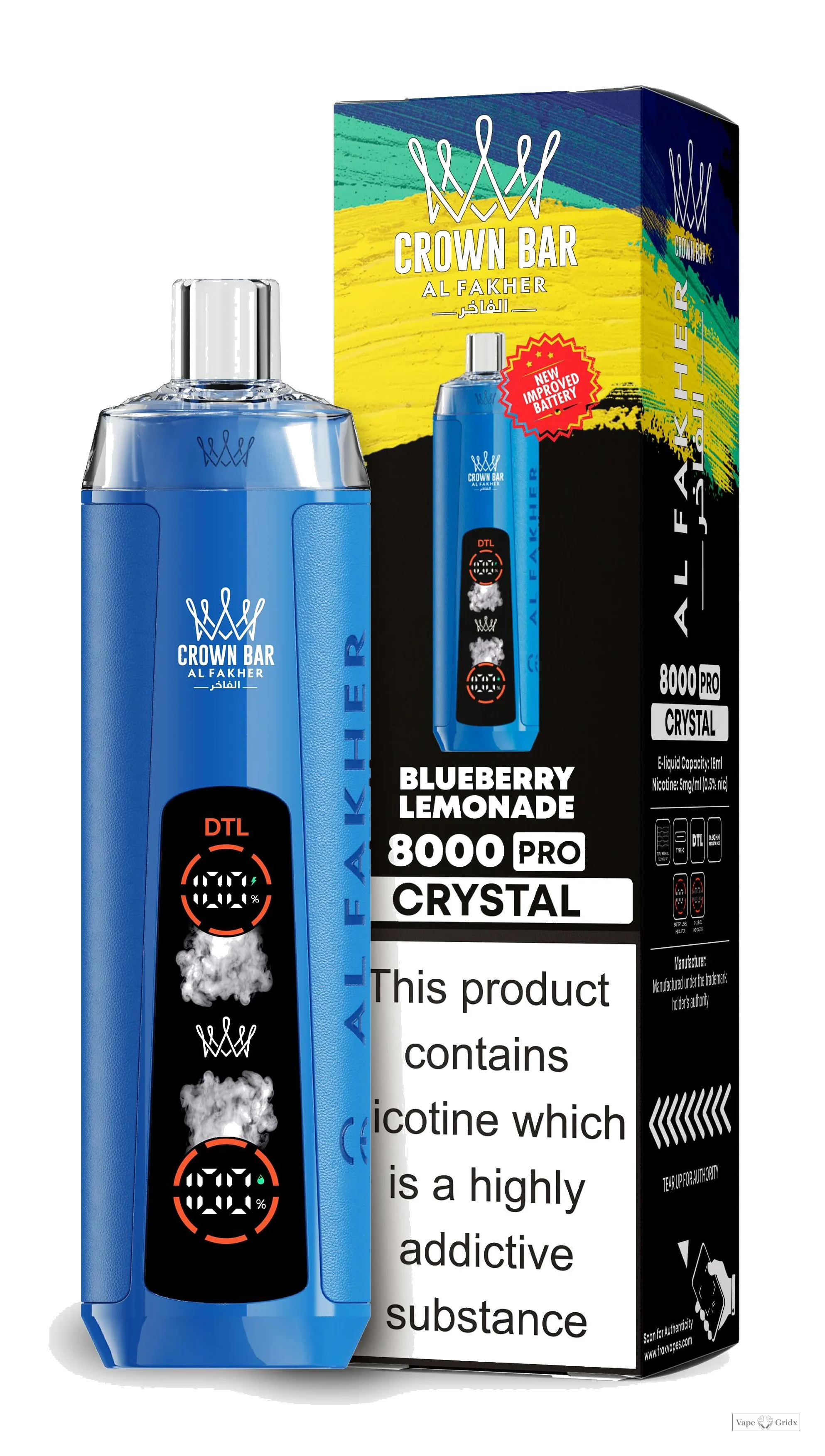 Al Fakher Crystal Crown Bar 8000 8K Trekjes Wegwerp Vape - image 9