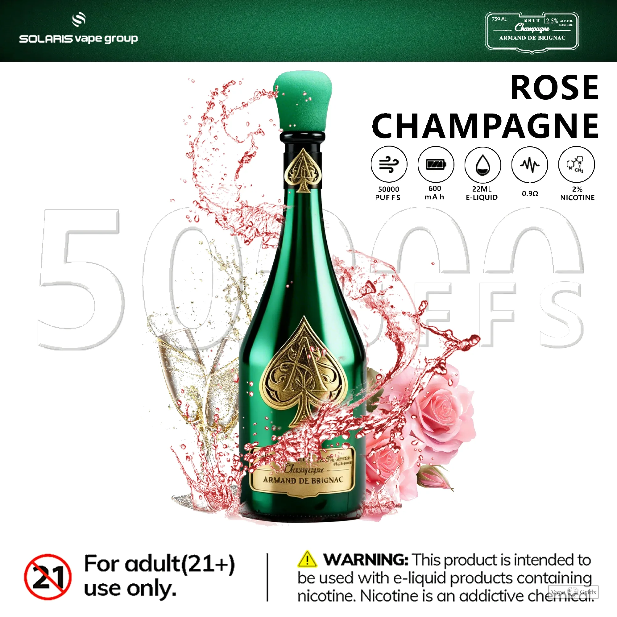 Humo Solaris Champagne 50000 50K Trekjes Wegwerp Vape
