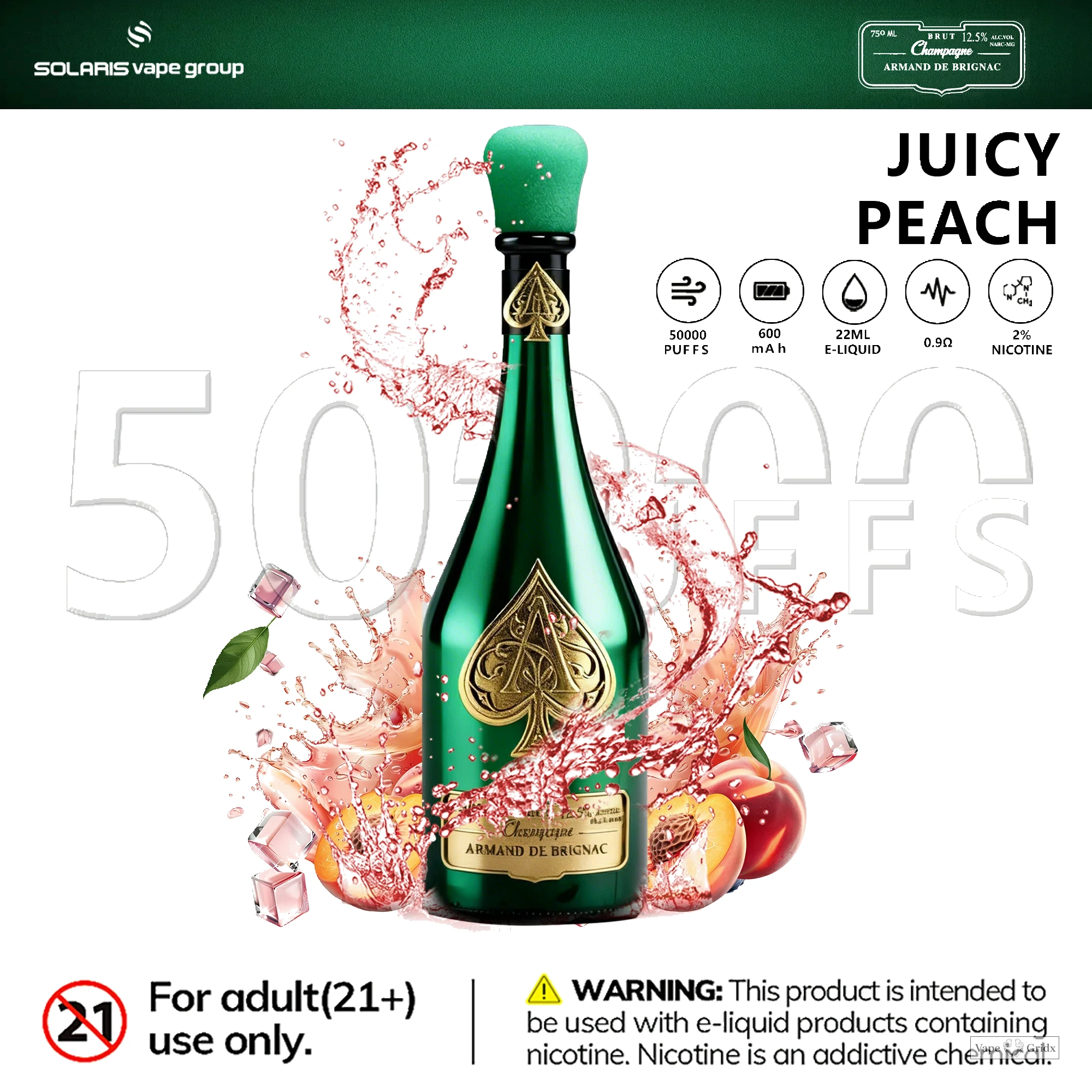 Humo Solaris Champagne 50000 50K Trekjes Wegwerp Vape - image 13