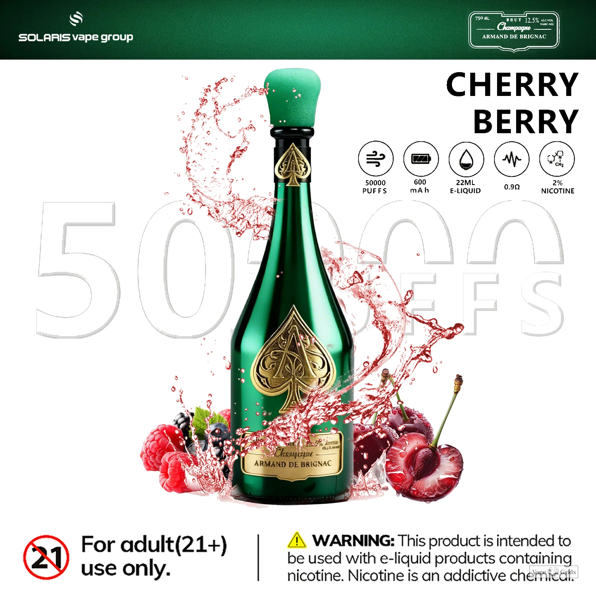 Humo Solaris Champagne 50000 50K Trekjes Wegwerp Vape - image 5