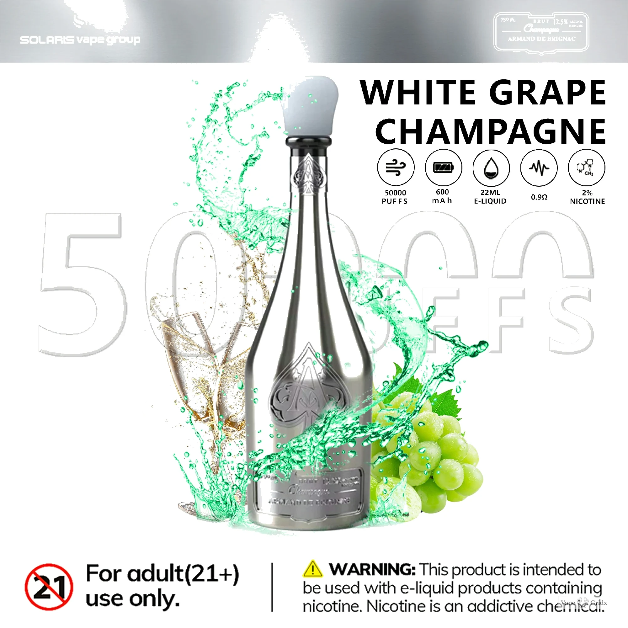 Humo Solaris Champagne 50000 50K Trekjes Wegwerp Vape - image 8