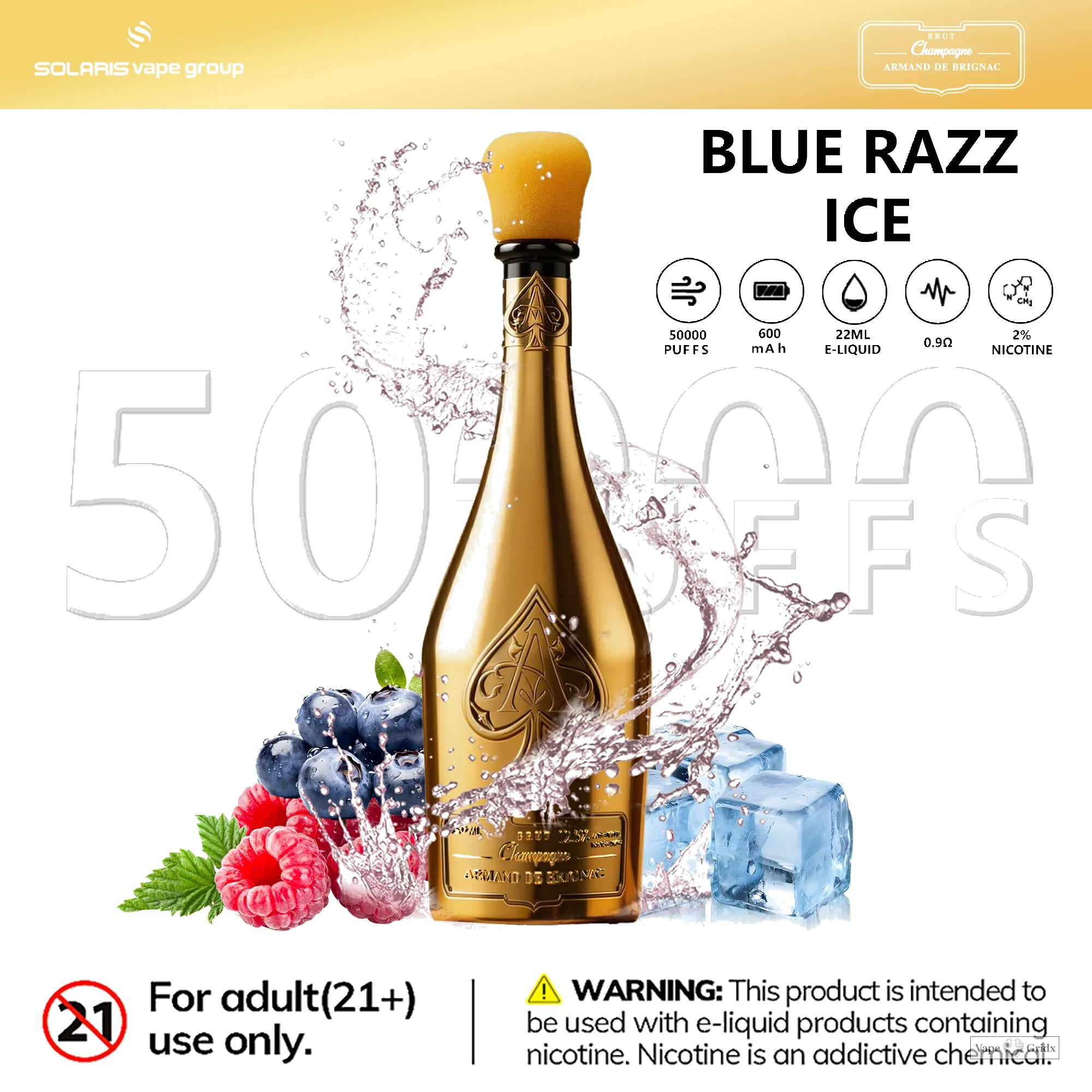 Humo Solaris Champagne 50000 50K Trekjes Wegwerp Vape - image 9