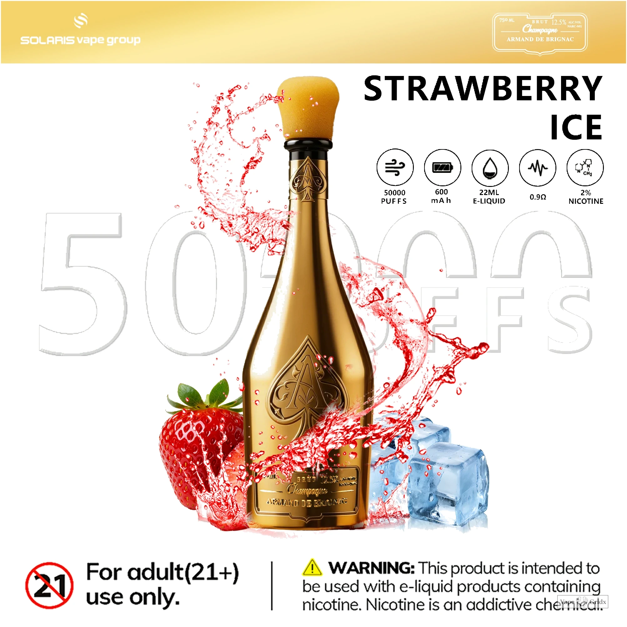 Humo Solaris Champagne 50000 50K Trekjes Wegwerp Vape - image 10