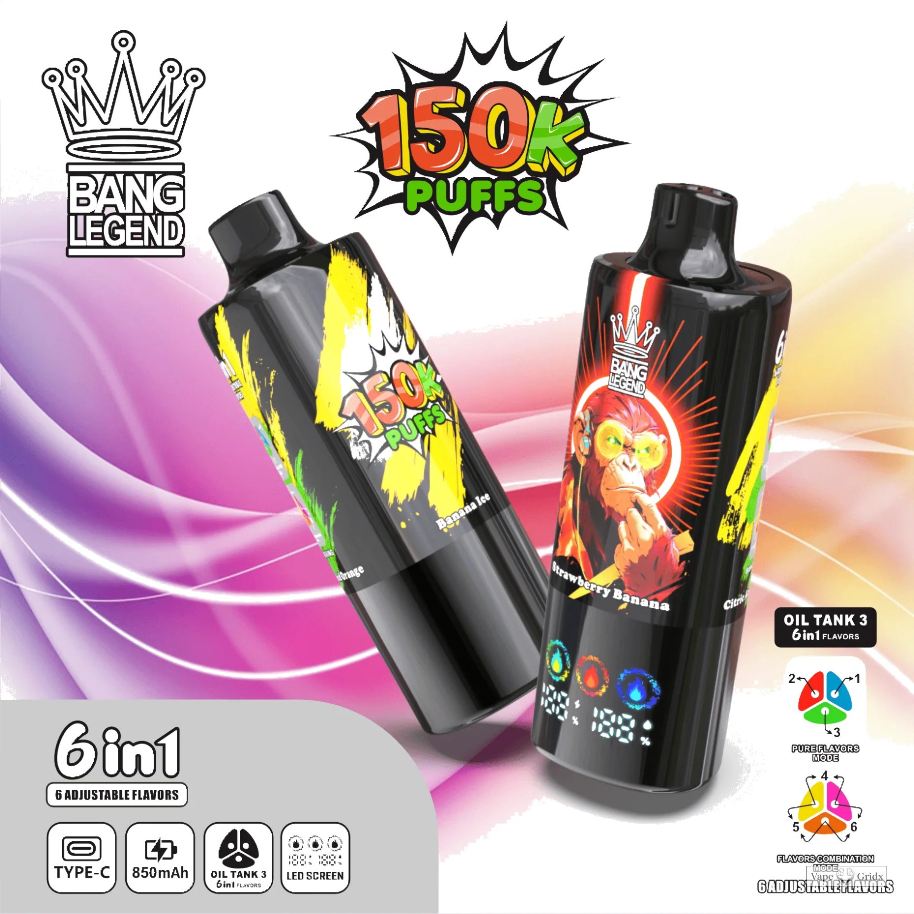 Bang Legend 150000 150K Trekjes Mesh Coil Wegwerp vape
