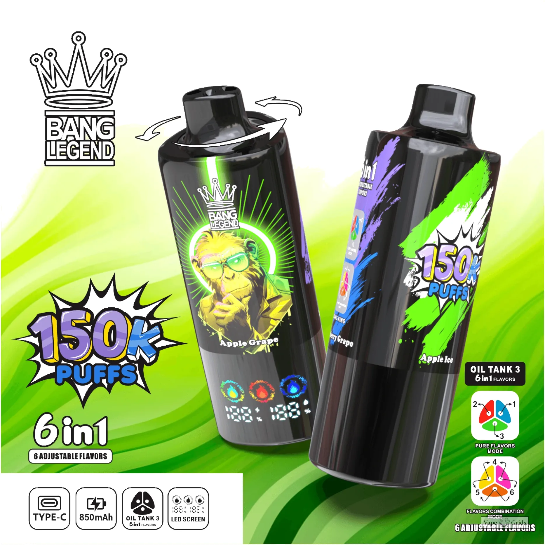 Bang Legend 150000 150K Trekjes Mesh Coil Wegwerp vape - image 2